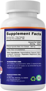 Foto 7 | Suplemento Vitamínico Extracto de Fadogia Agrestis 600 Mg 180 Cápsulas - Venta Internacional