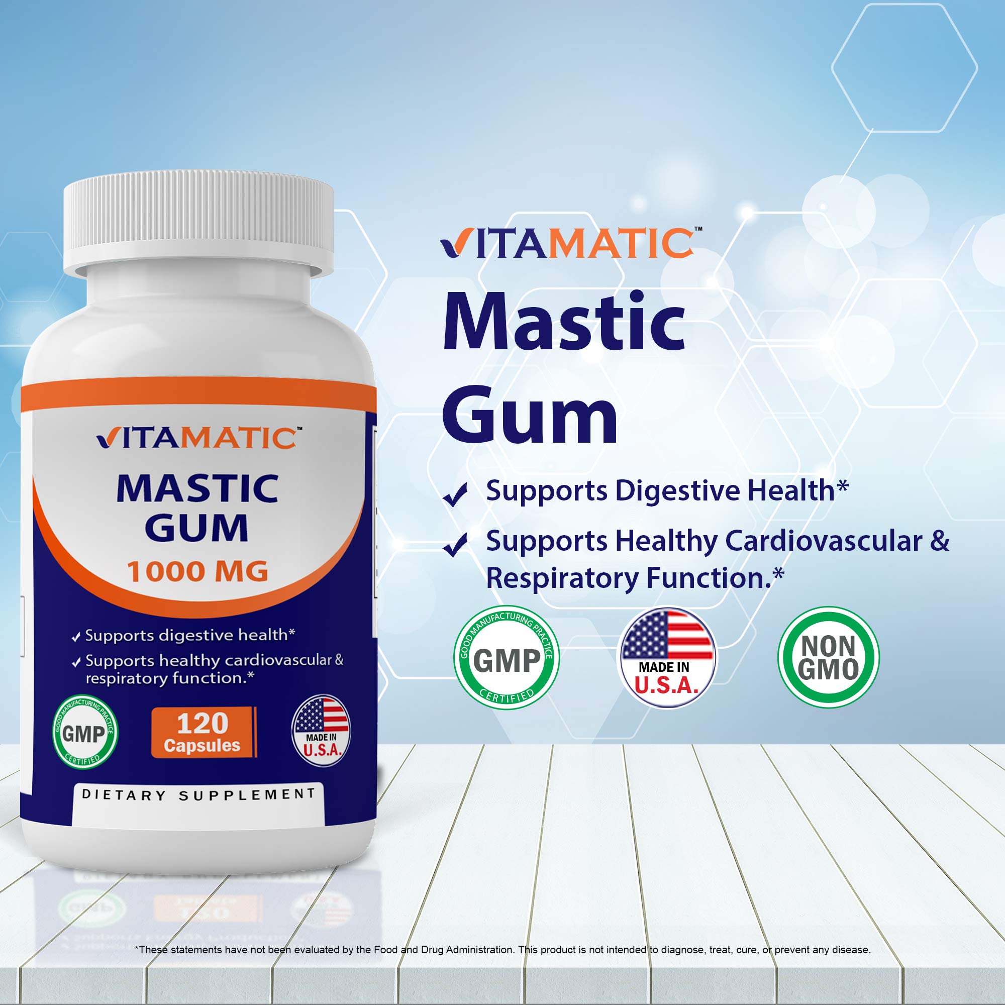 Foto 3 pulgar | Suplemento Vitamatic Mastic Gum 1000 Mg 120 Cápsulas - Venta Internacional