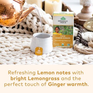 Foto 2 | Tea Organic India Tulsi Limón y Jengibre Hierbas 54 Bolsas, 3 Paquetes - Venta Internacional