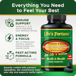 Foto 2 | Suplemento Life's Fortune Multivitamínicos y Minerales 180 Comprimidos - Venta Internacional