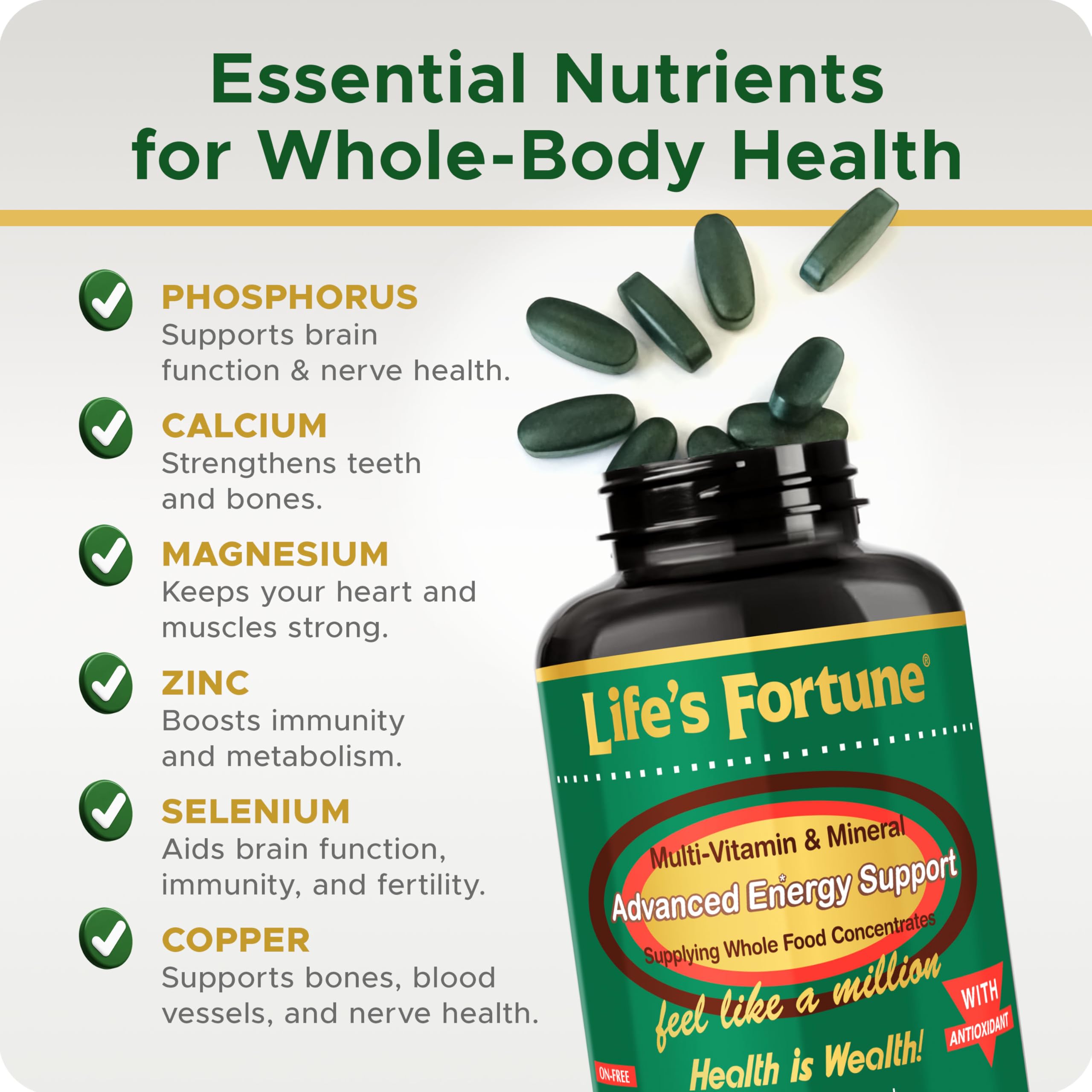 Foto 4 pulgar | Suplemento Life's Fortune Multivitamínicos y Minerales 180 Comprimidos - Venta Internacional
