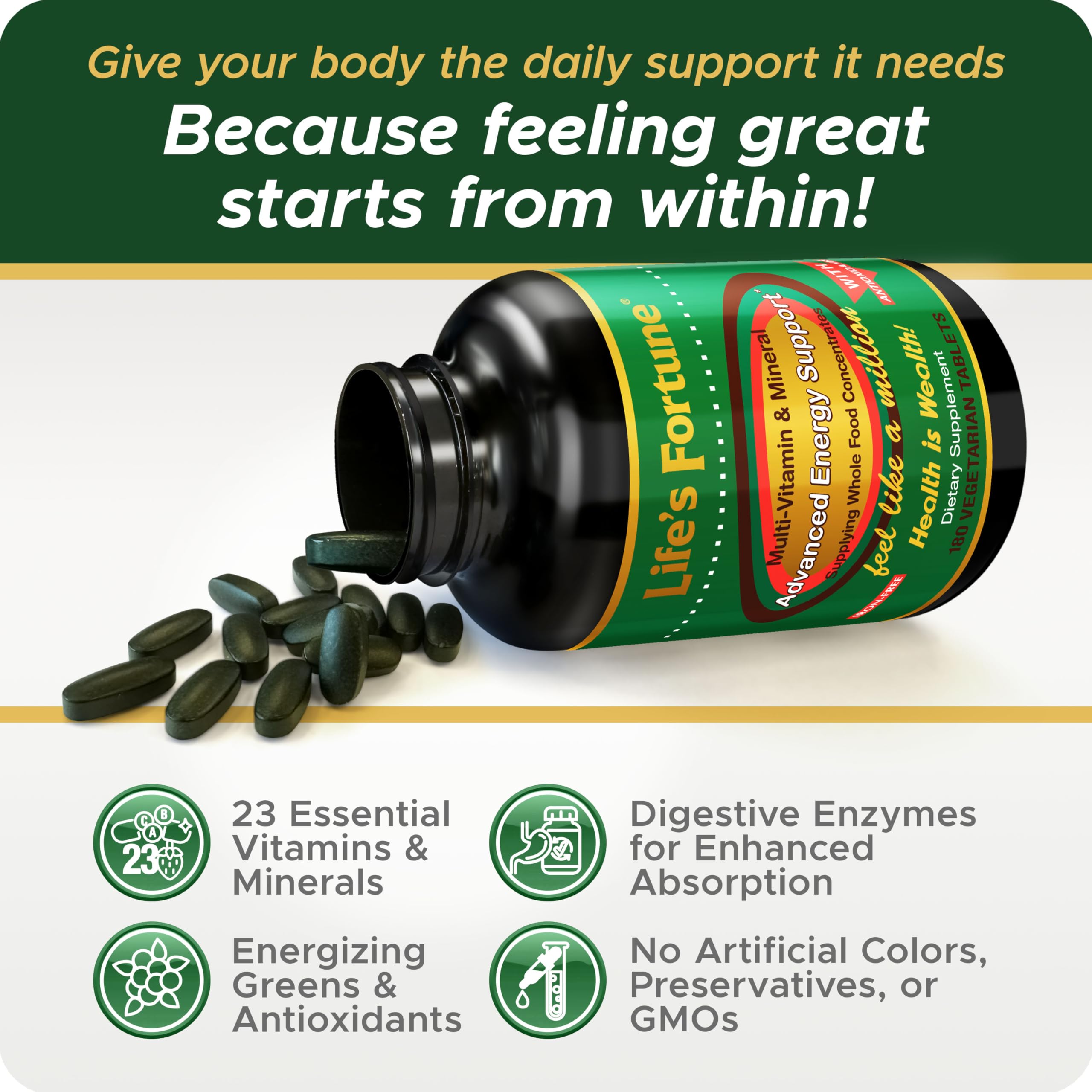 Foto 5 | Suplemento Life's Fortune Multivitamínicos y Minerales 180 Comprimidos - Venta Internacional