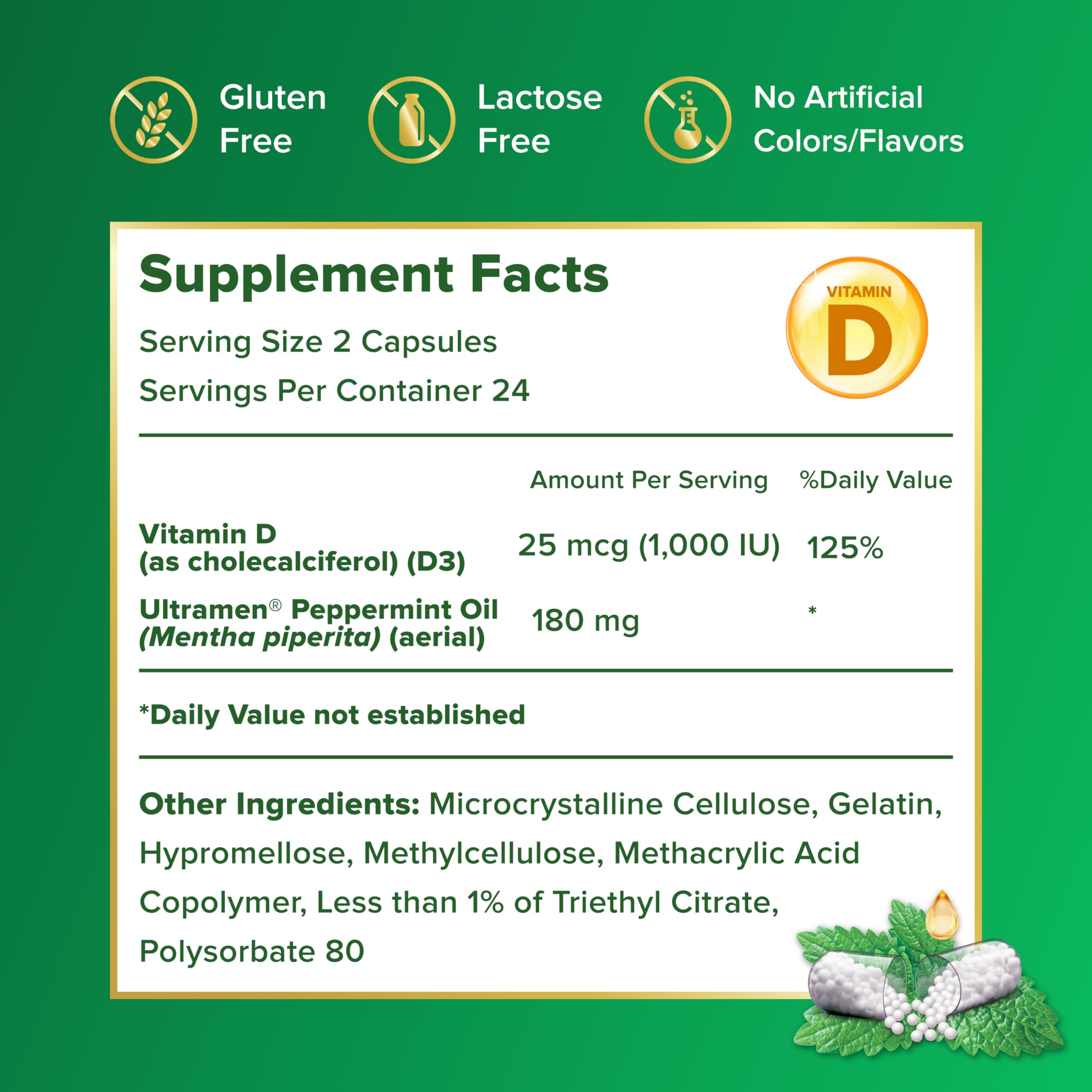 Foto 7 pulgar | Suplemento IBgard de Aceite de Menta con Vitamina D para la Salud Intestinal 48 Cápsulas- Venta Internacional