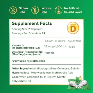 Foto 6 | Suplemento IBgard de Aceite de Menta con Vitamina D para la Salud Intestinal 48 Cápsulas- Venta Internacional