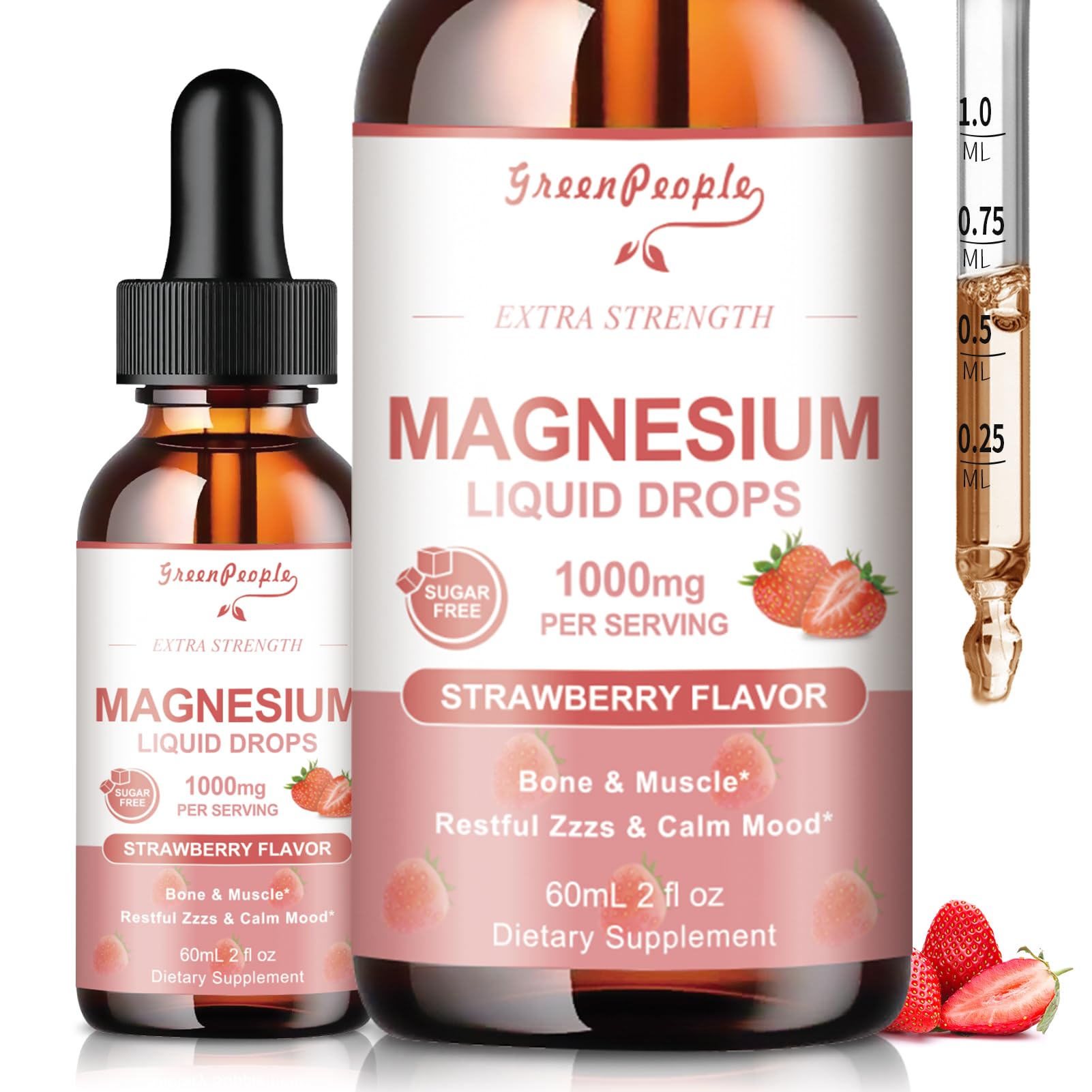 Suplemento Greenpeople De Glicinato De Magnesio 1000 Mg Con D3/k2/b6 - Venta Internacional.