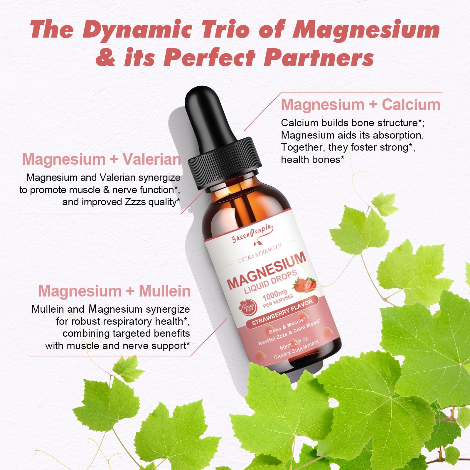 Foto 4 | Suplemento Greenpeople De Glicinato De Magnesio 1000 Mg Con D3/k2/b6 - Venta Internacional.