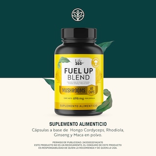 Foto 2 | Fuel Up Blend Life 360+ 60 Cápsulas Cordyceps Rhodiola Maca