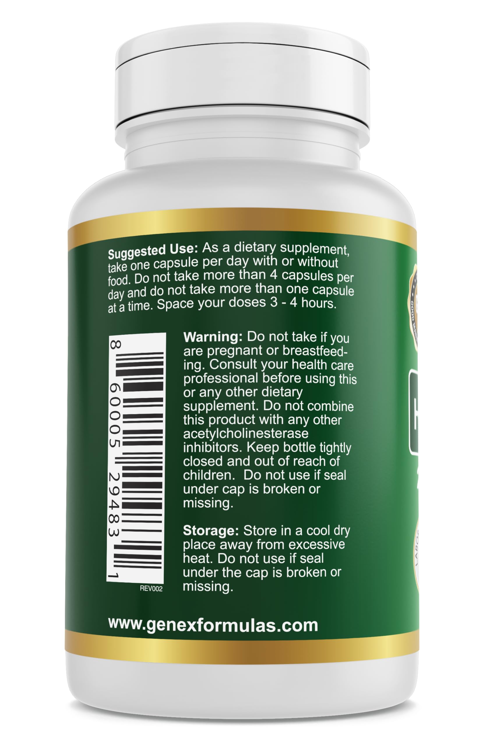 Foto 5 pulgar | Suplemento Genex Formulas Huperzina 200 Mcg 120 Cápsulas - Venta Internacional