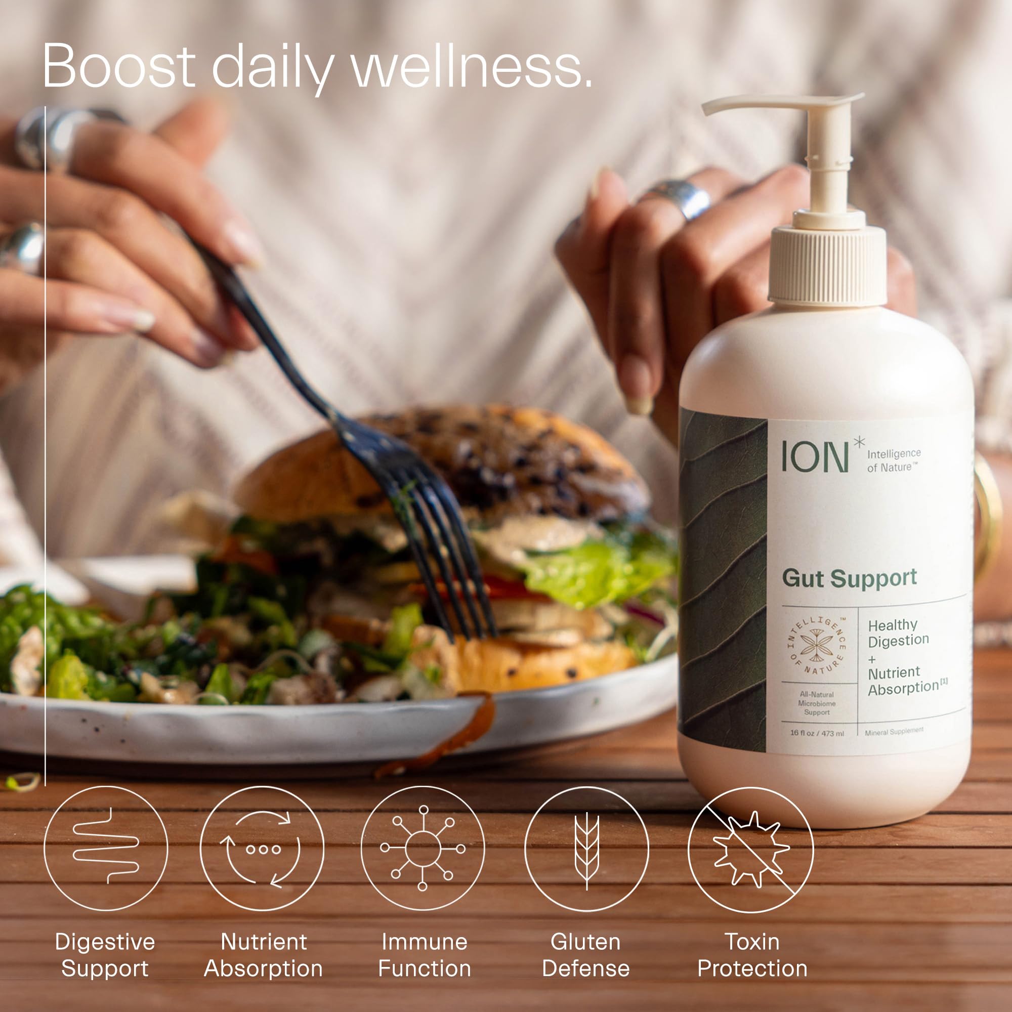 Foto 5 pulgar | Suplemento Ion* Intelligence Of Nature Gut Support 473 Ml - Venta Internacional