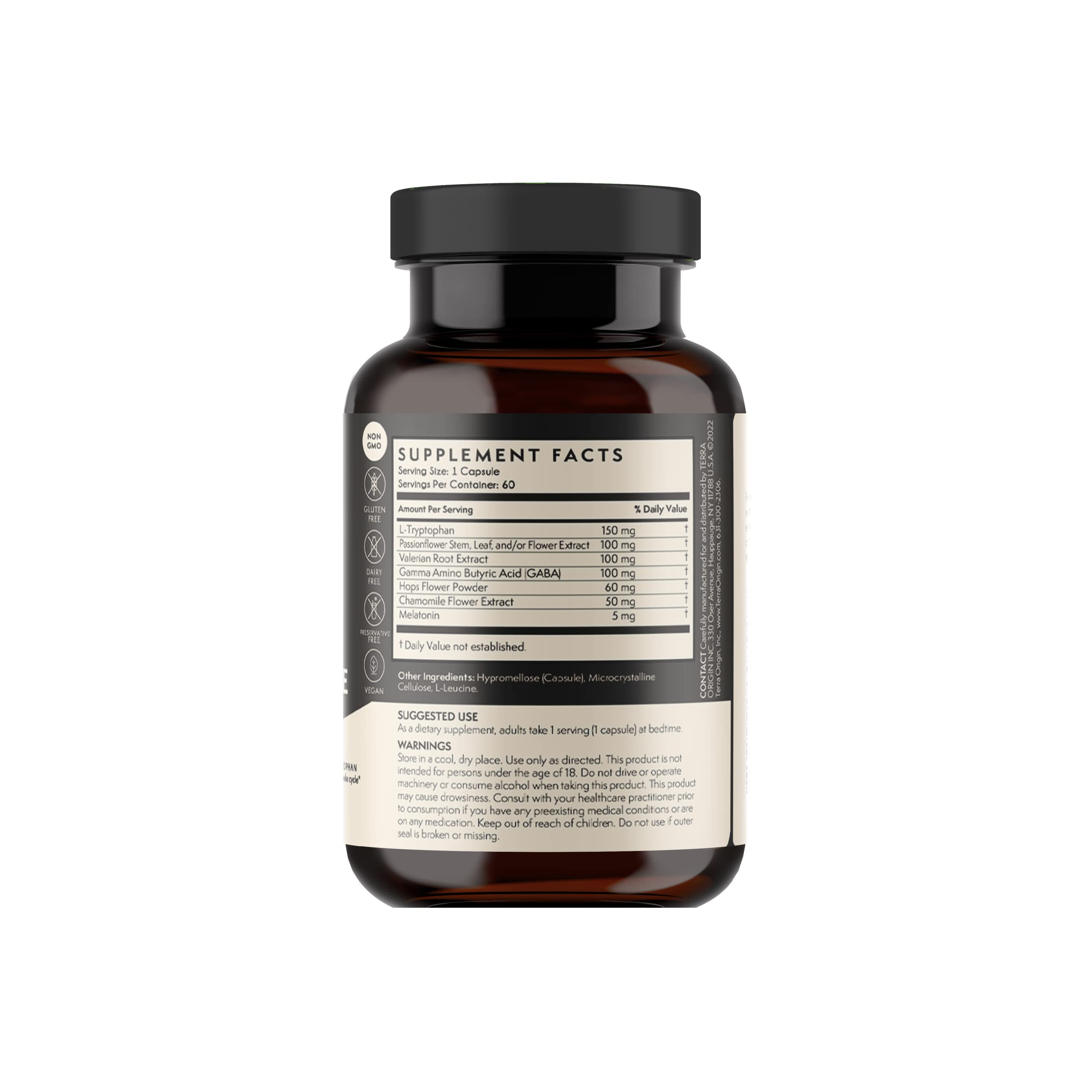 Foto 2 | Suplemento Terra Origin Healthy Sleep & Wake 60 Cápsulas - Venta Internacional
