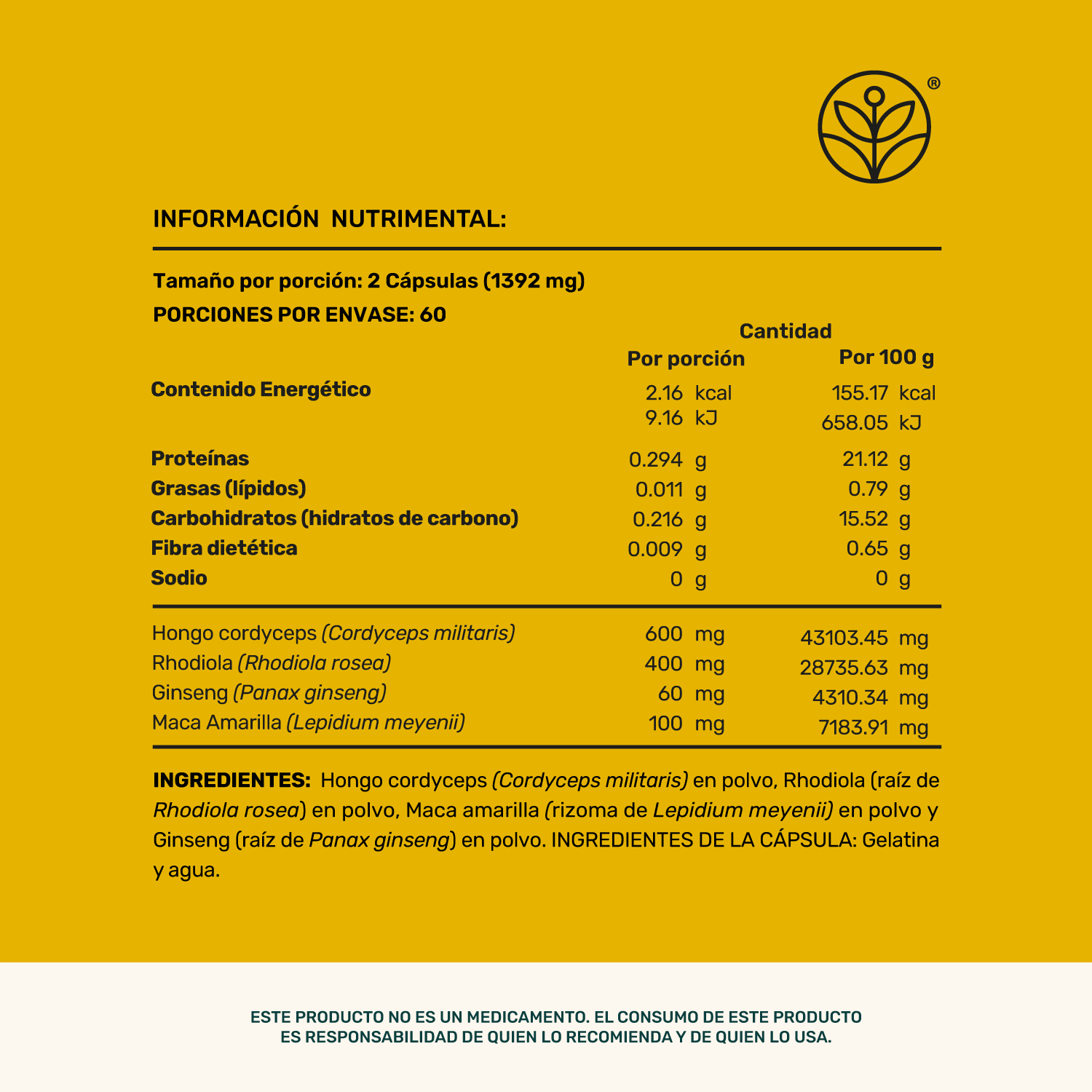Foto 6 pulgar | Fuel Up Blend Life 360+ 120 Cápsulas Cordyceps Rhodiola Maca
