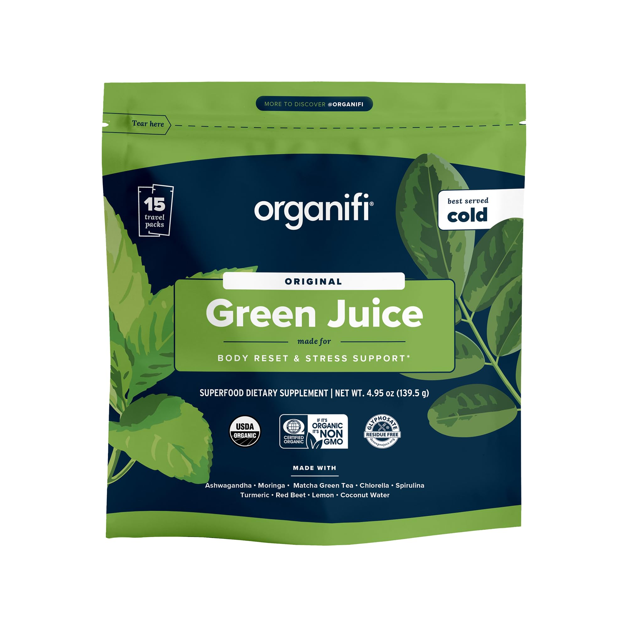 15 Paquetes de Viaje Suplemento Organifi Green Juice - Venta Internacional