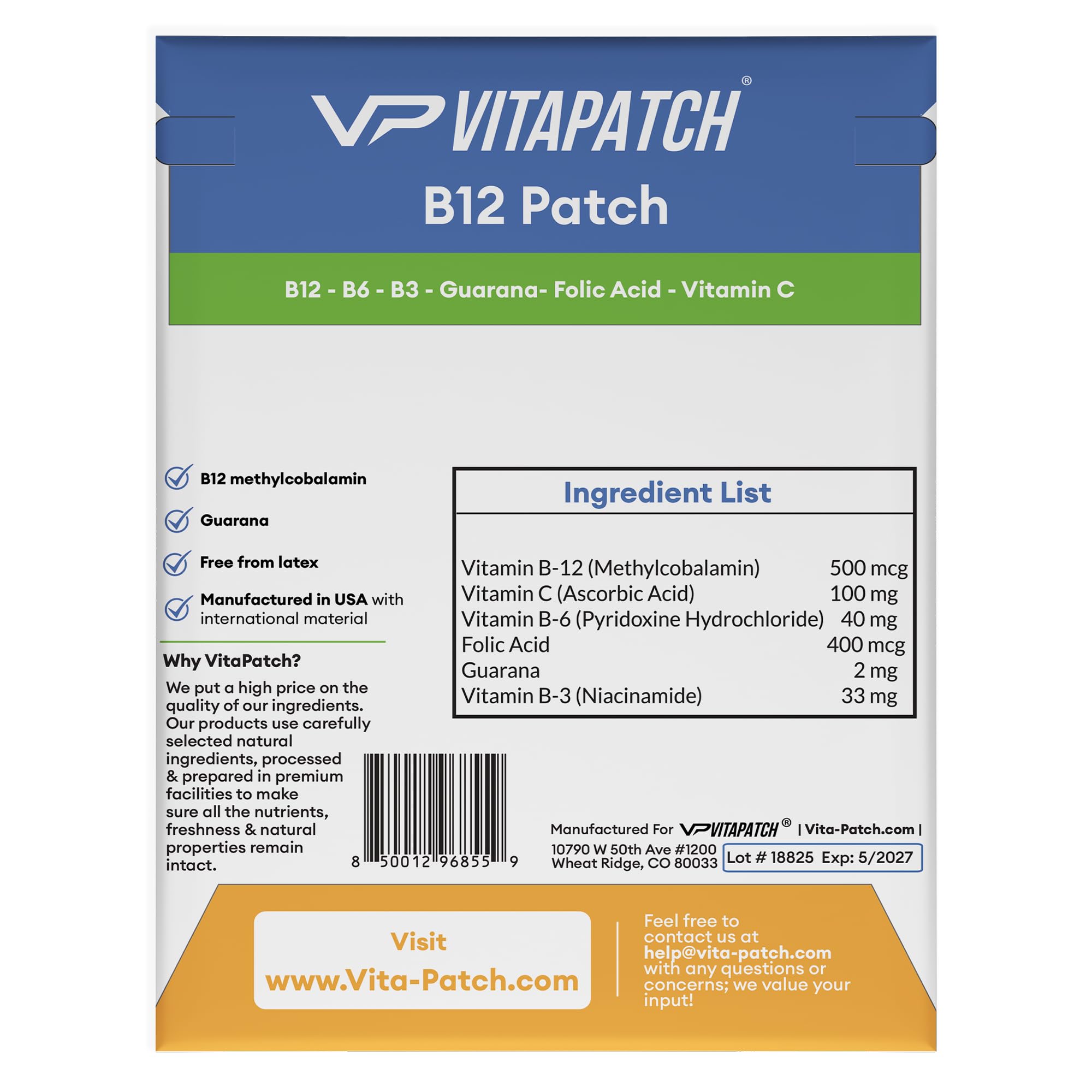 Foto 2 | Parche B12 Vitapatch Energy Plus Con 75 Parches De Metilcobalamina - Venta Internacional.
