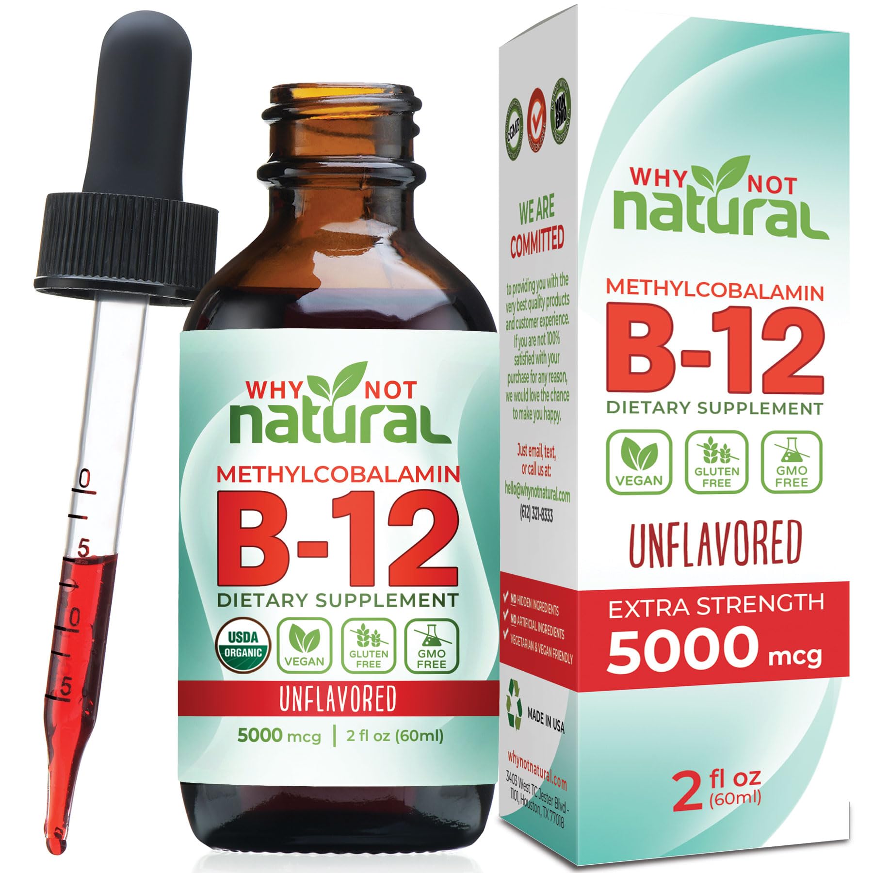 Foto 2 pulgar | Vitamina B12 Líquida, Por Qué No Natural, Sublingual, 60 X 5000 Mcg - Venta Internacional.