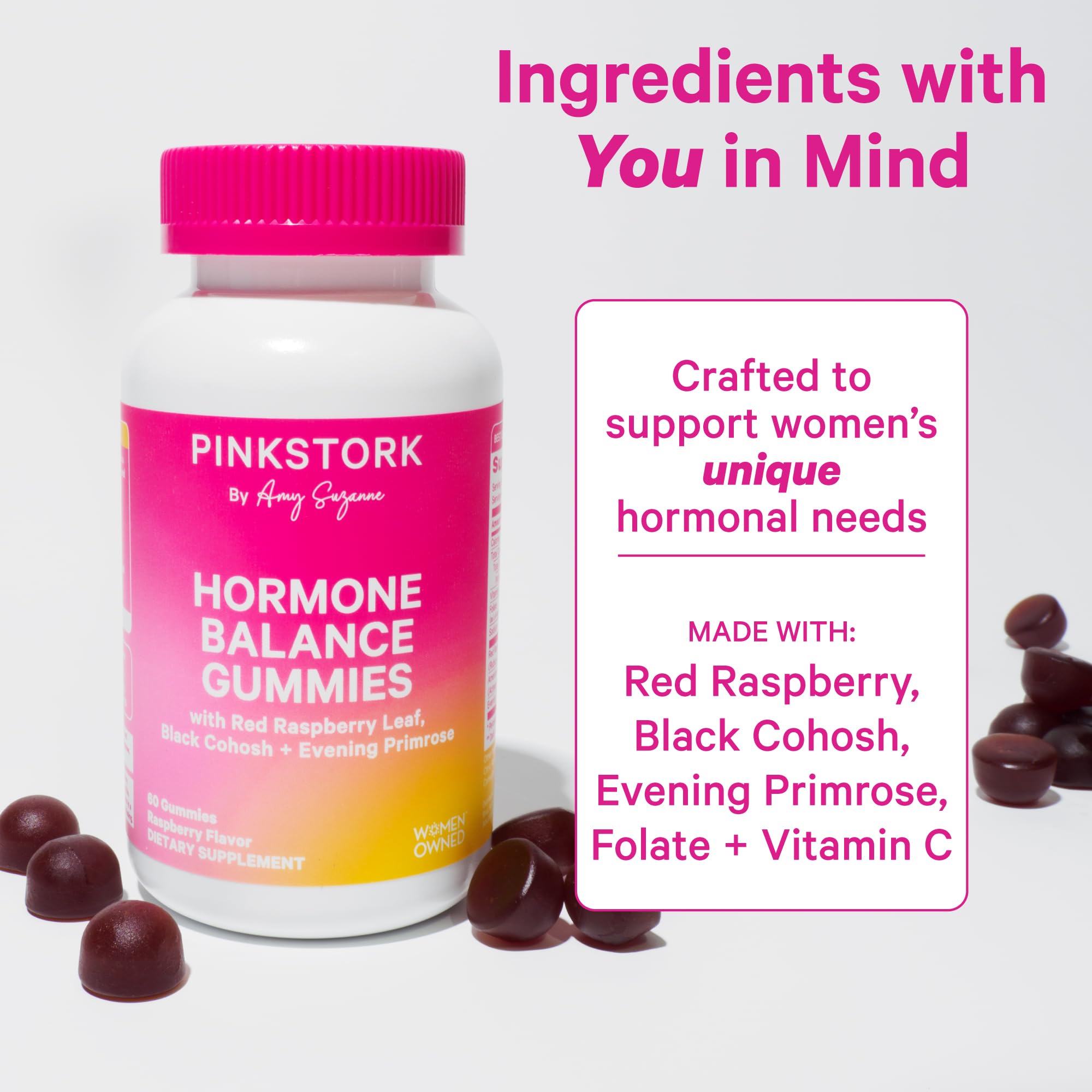 Foto 4 pulgar | Gomitas Pink Stork Hormone Balance 60 Unidades - Venta Internacional