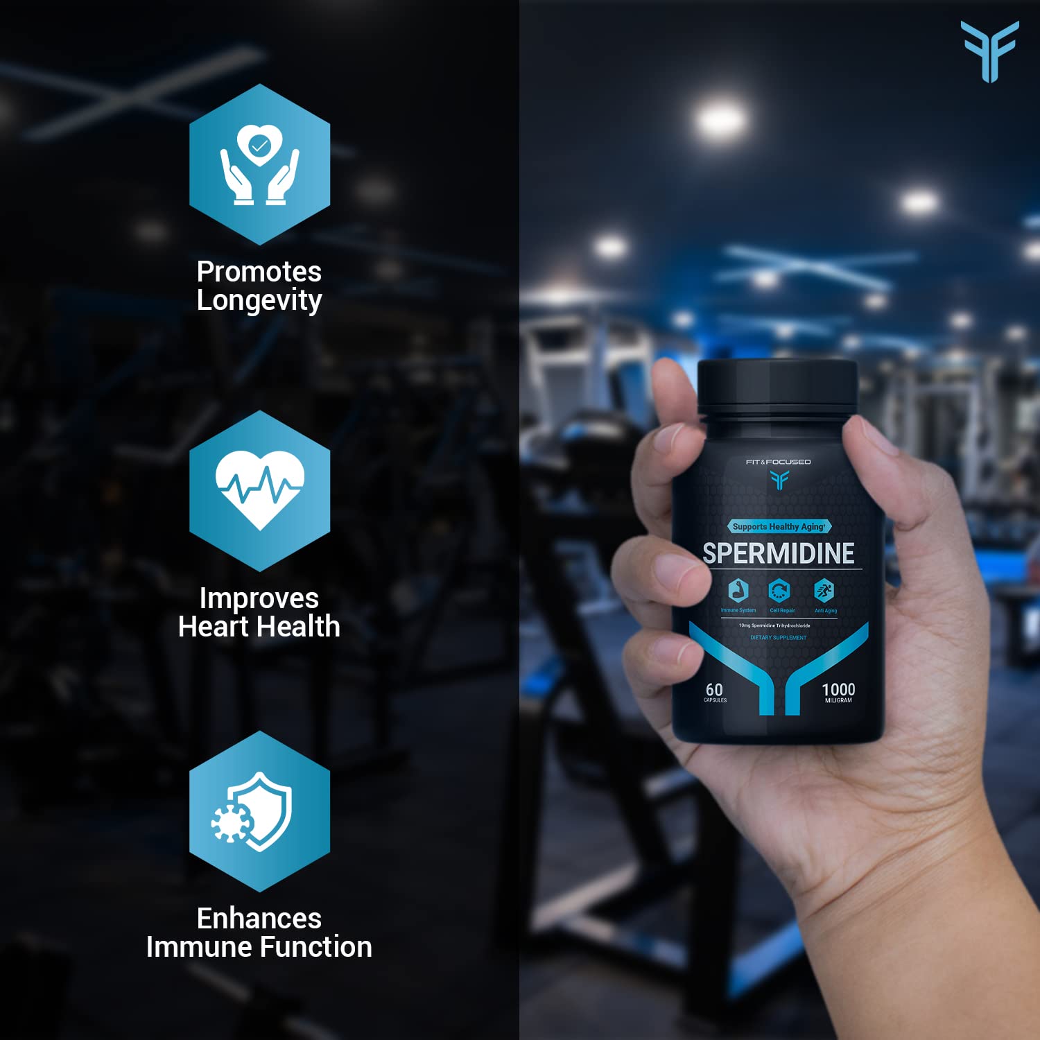 Foto 3 pulgar | Suplemento Fit and Focused Supermidine de 60 Cápsulas-Venta Internacional