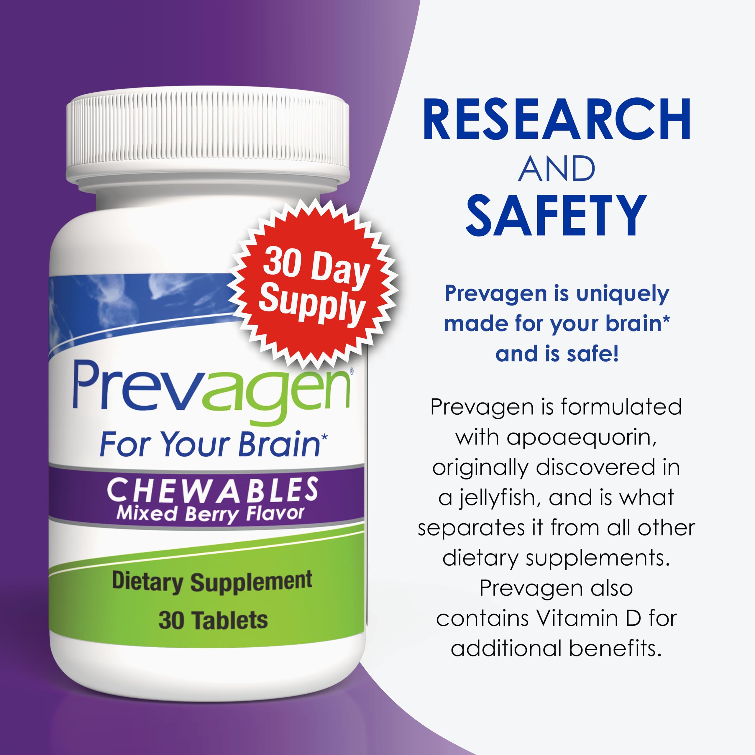 Foto 6 | Suplemento Prevagen Regular Strength Mixed Berry 3 Frascos de 30 Comprimidos C/U - Venta Internacional