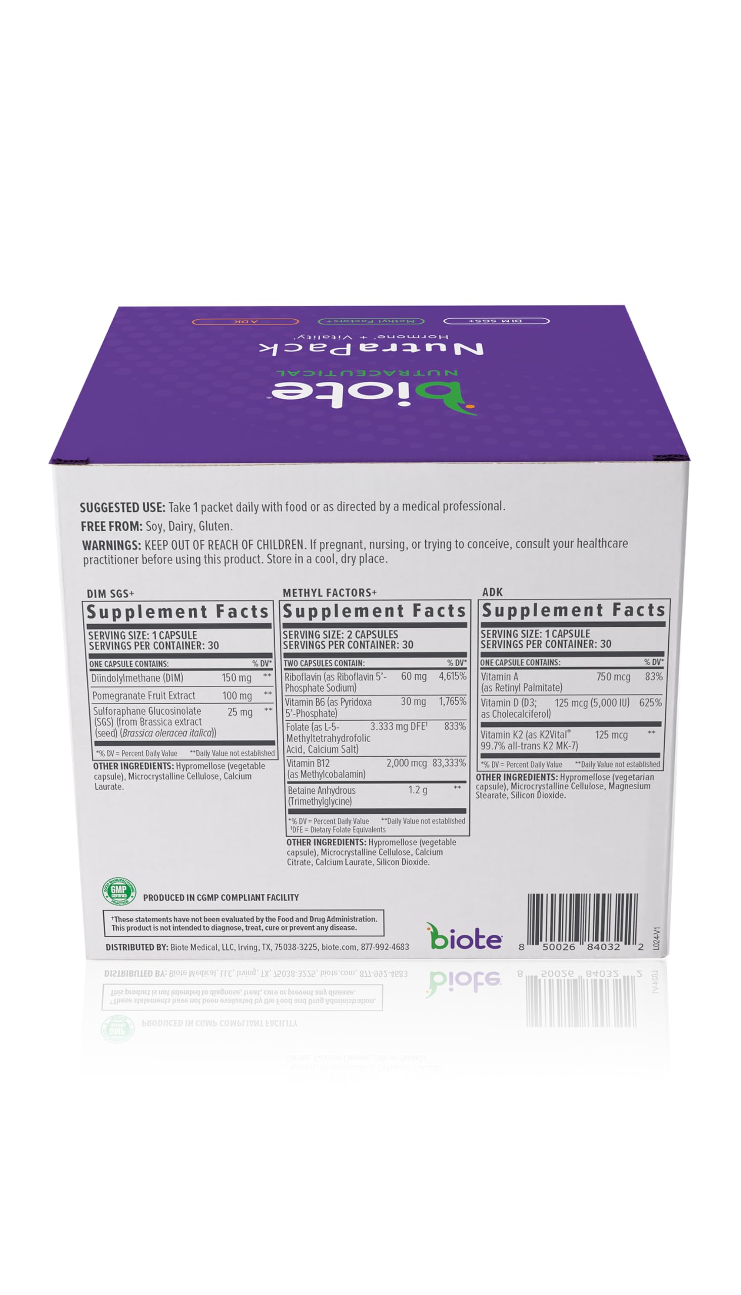 Foto 2 | Suplemento Biote Nutracéuticos Nutrapack Hormone Balance - Venta Internacional.