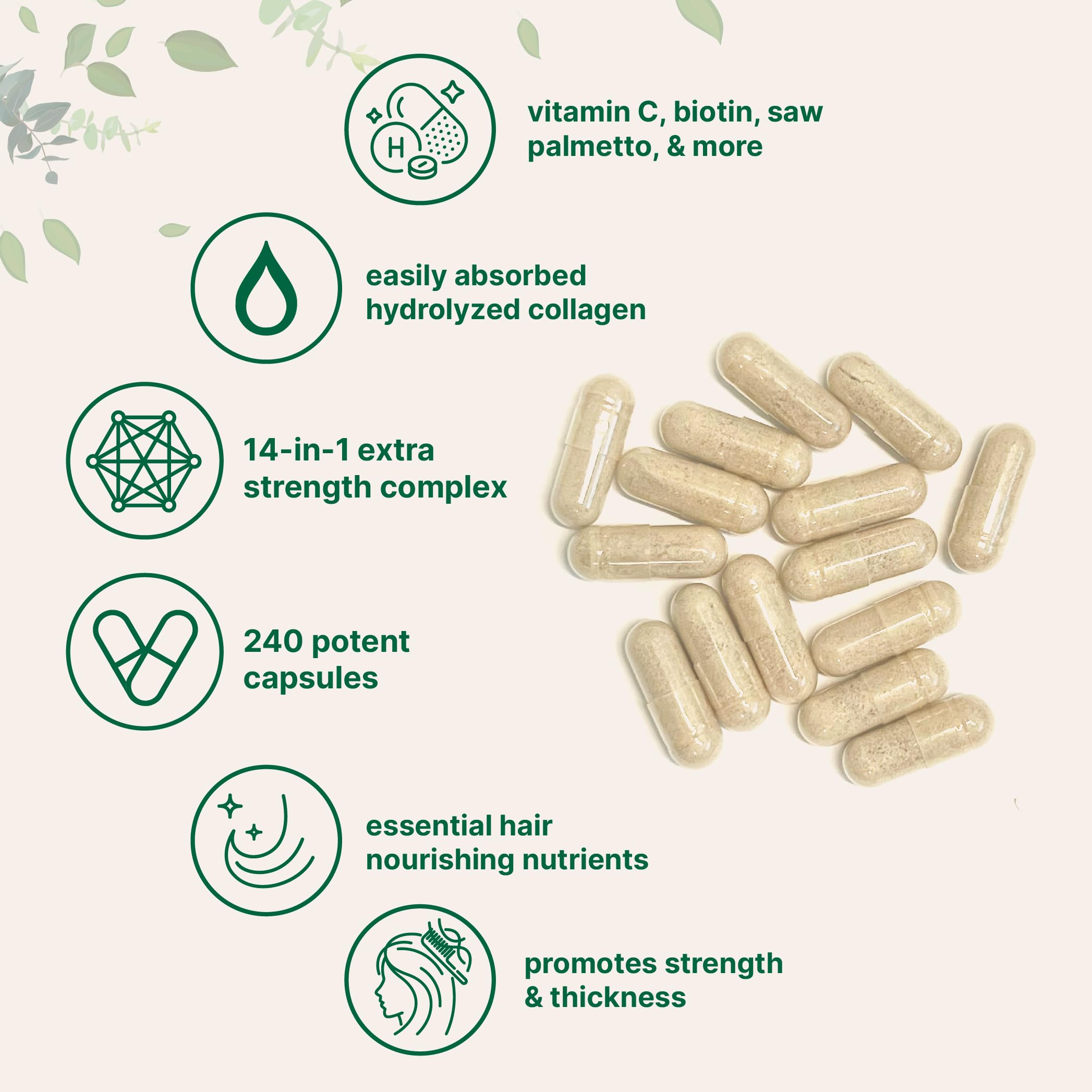 Foto 4 pulgar | Vitaminas para Cabello con Microingredientes 240 Cápsulas - Venta Internacional