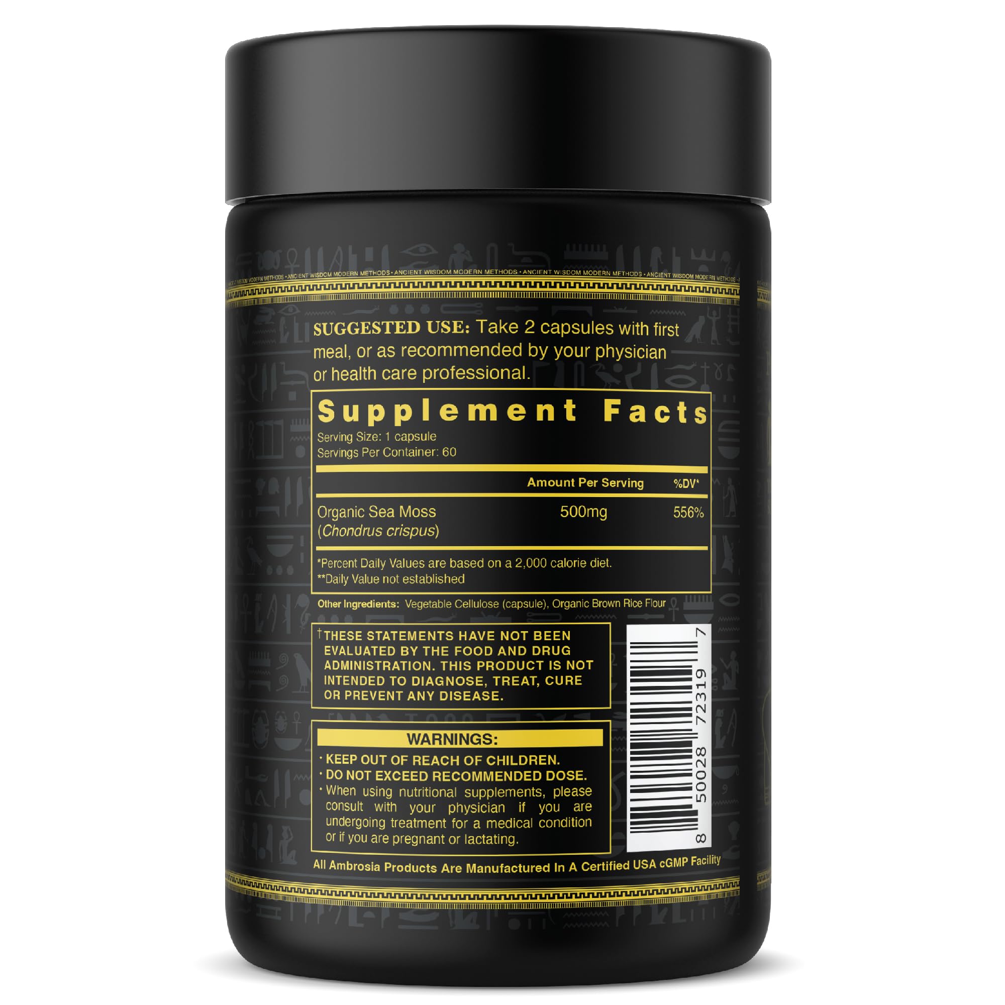 Foto 5 pulgar | Suplemento Ambrosia Irish Sea Moss de 60 Cápsulas-Venta Internacional