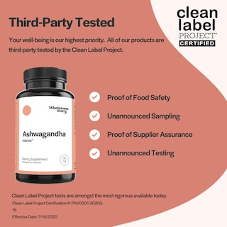 Foto 4 | Suplementos de Ashwagandha Vegana Wholesome Story 300 mg 60 Cápsulas - Venta Internacional