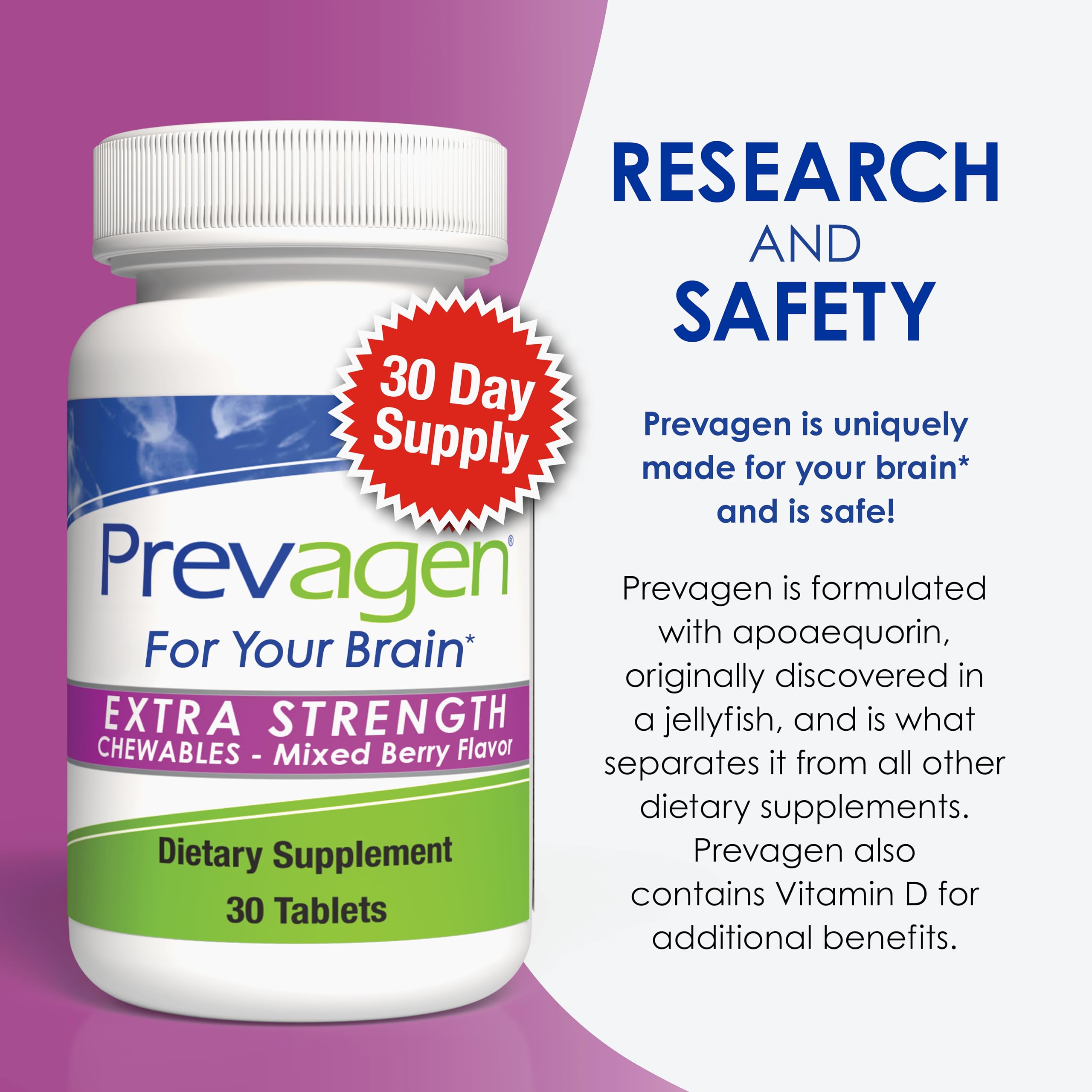 Foto 7 pulgar | Suplemento Prevagen Extra Strength Masticables 2 Frascos de 30 Comprimidos C/U - Venta Internacional