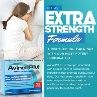 Foto 2 | Suplemento para Dormir Avinol Pm Extra Strength 30 Comprimidos - Venta Internacional