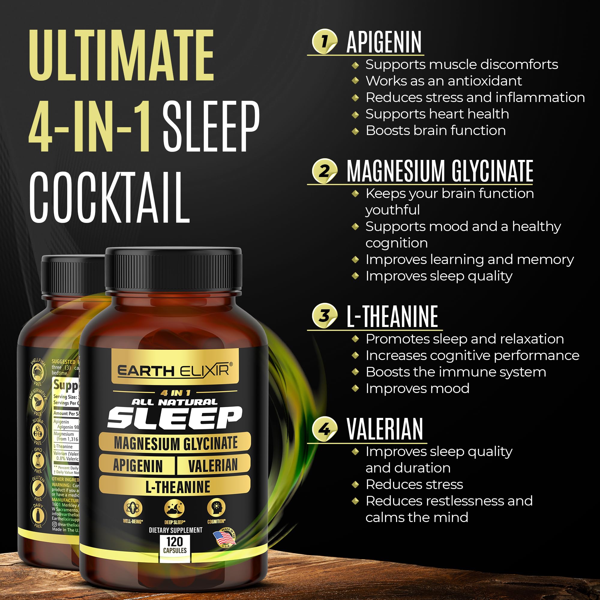 Foto 4 pulgar | Suplemento Earth Elixir All Natural Sleep de 120 Cápsulas-Venta Internacional