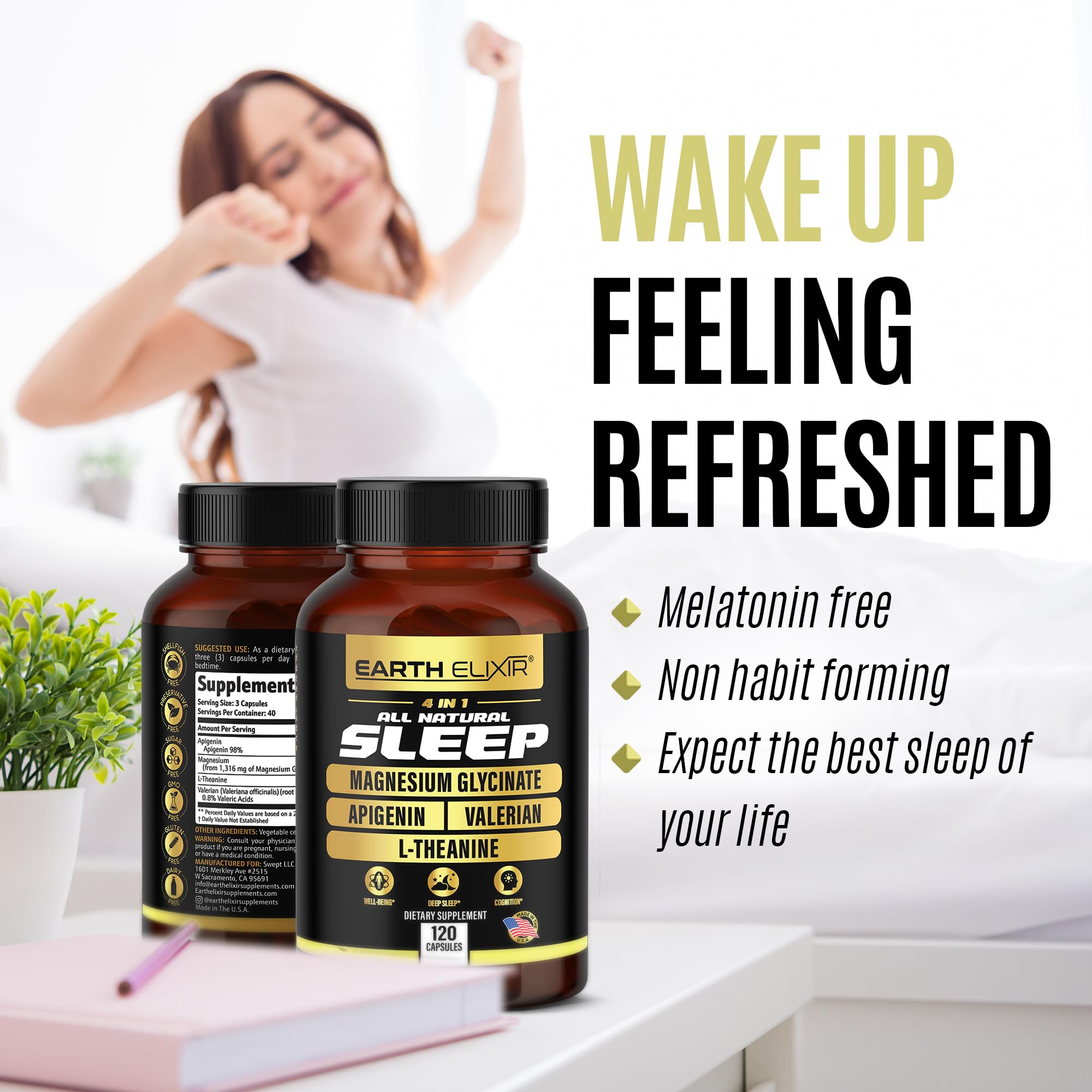 Foto 6 pulgar | Suplemento Earth Elixir All Natural Sleep de 120 Cápsulas-Venta Internacional