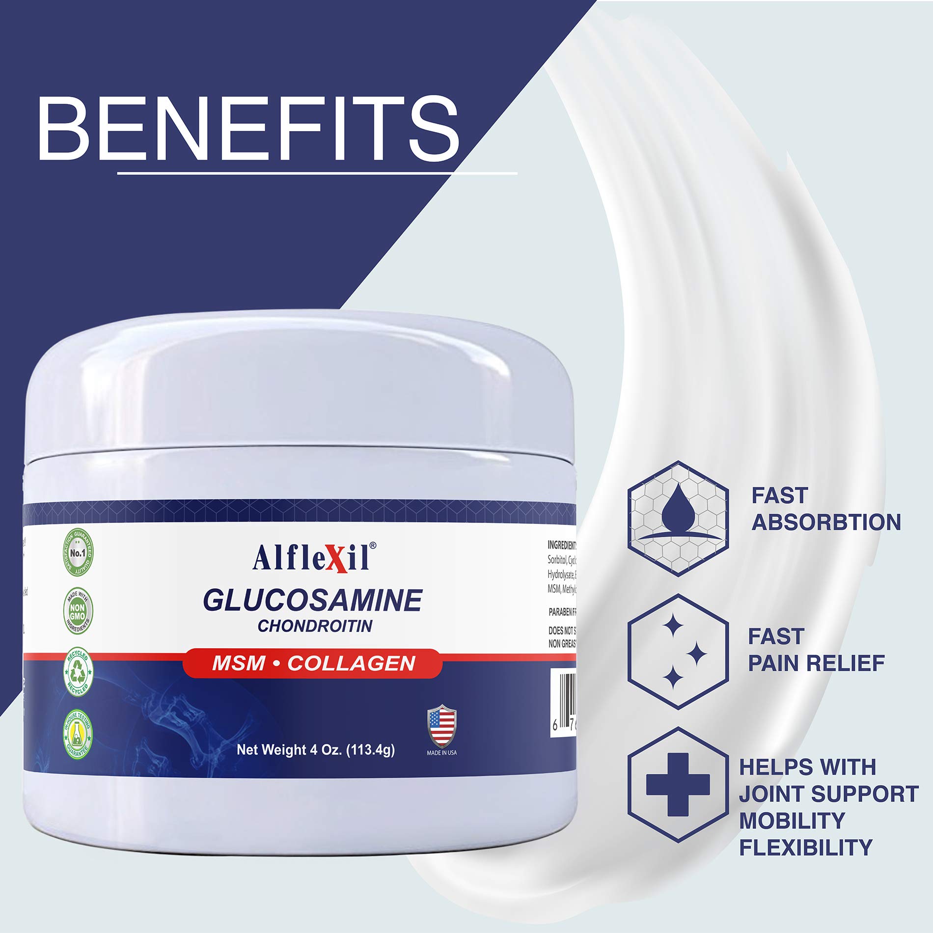 Foto 3 | Crema Alflexil Glucosamina y Condroitina con MSM y Colágeno 120 ml - Venta Internacional
