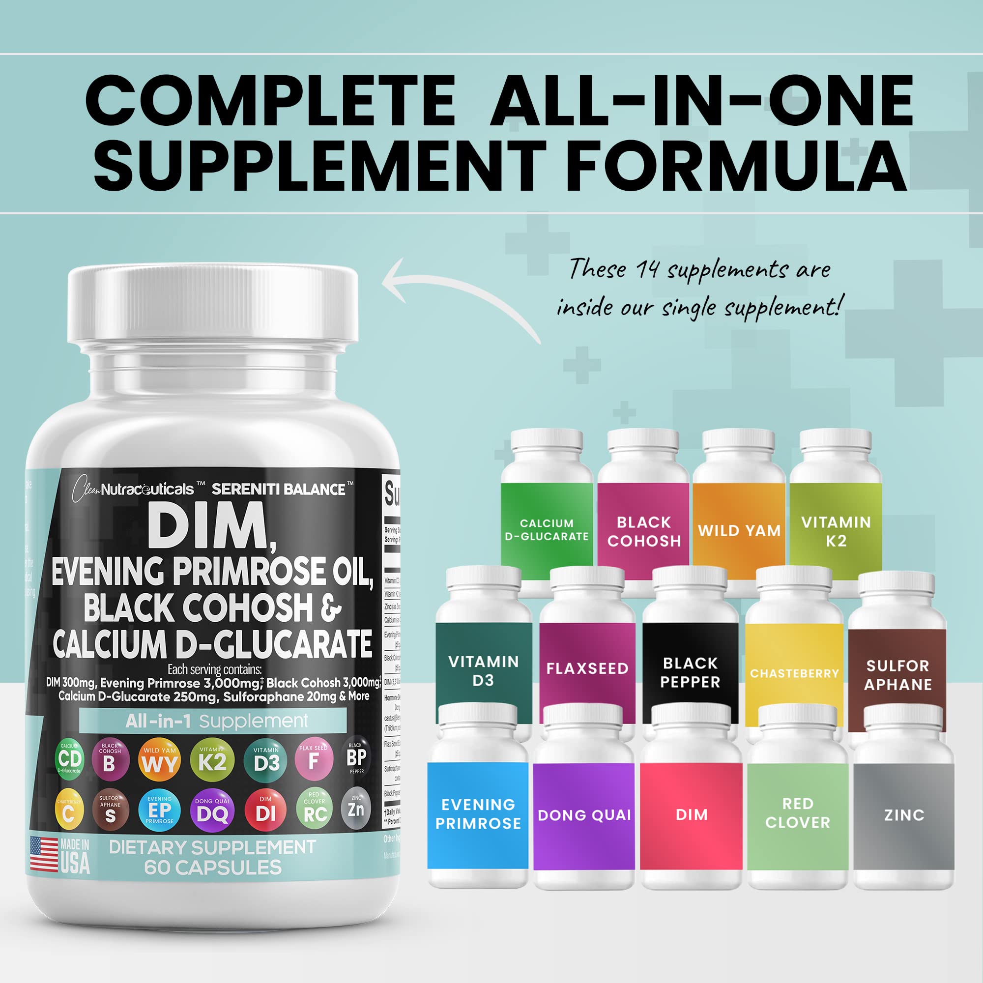 Foto 5 pulgar | Suplemento Clean Nutraceuticals Serenti Balance 60 Cápsulas - Venta Internacional