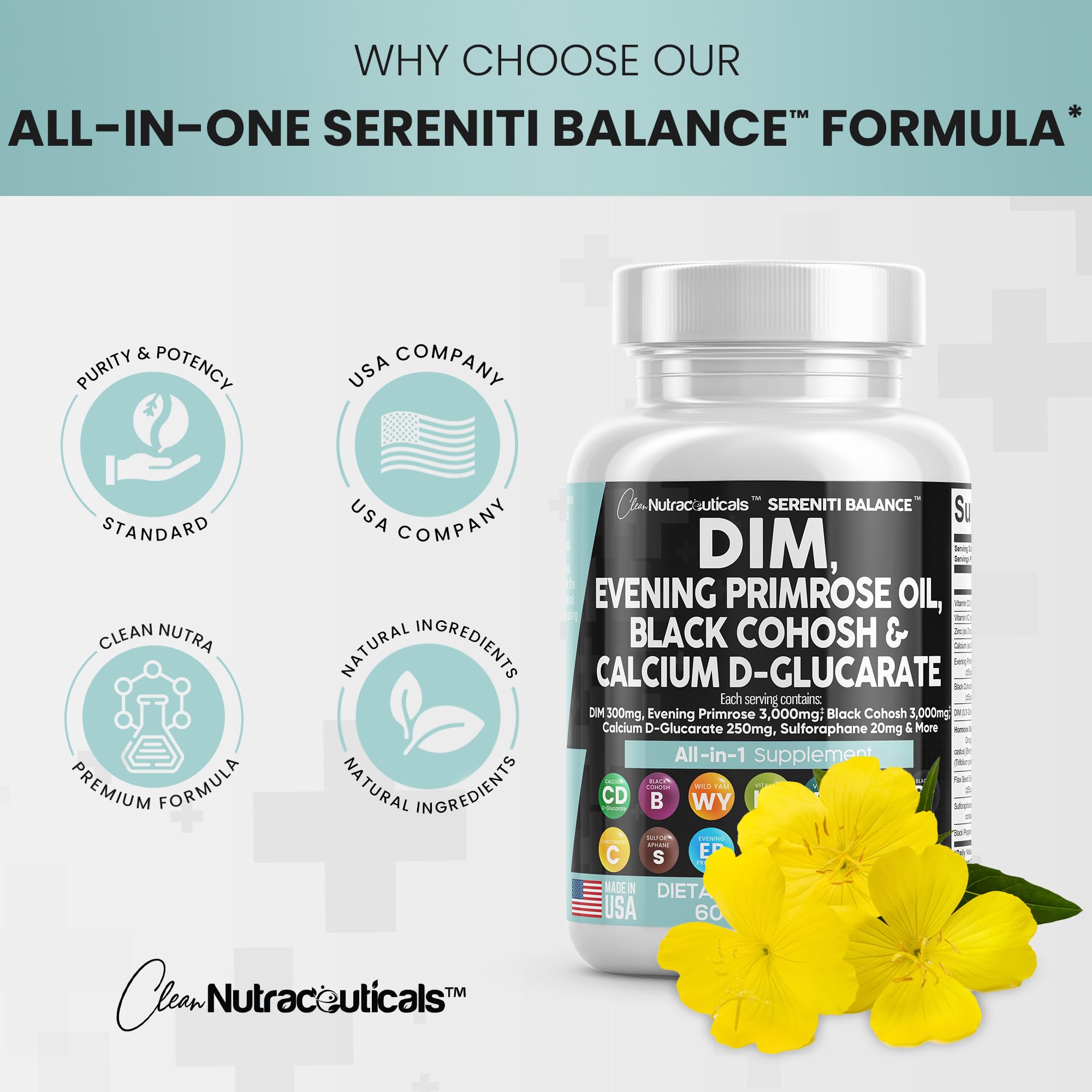 Foto 7 pulgar | Suplemento Clean Nutraceuticals Serenti Balance 60 Cápsulas - Venta Internacional