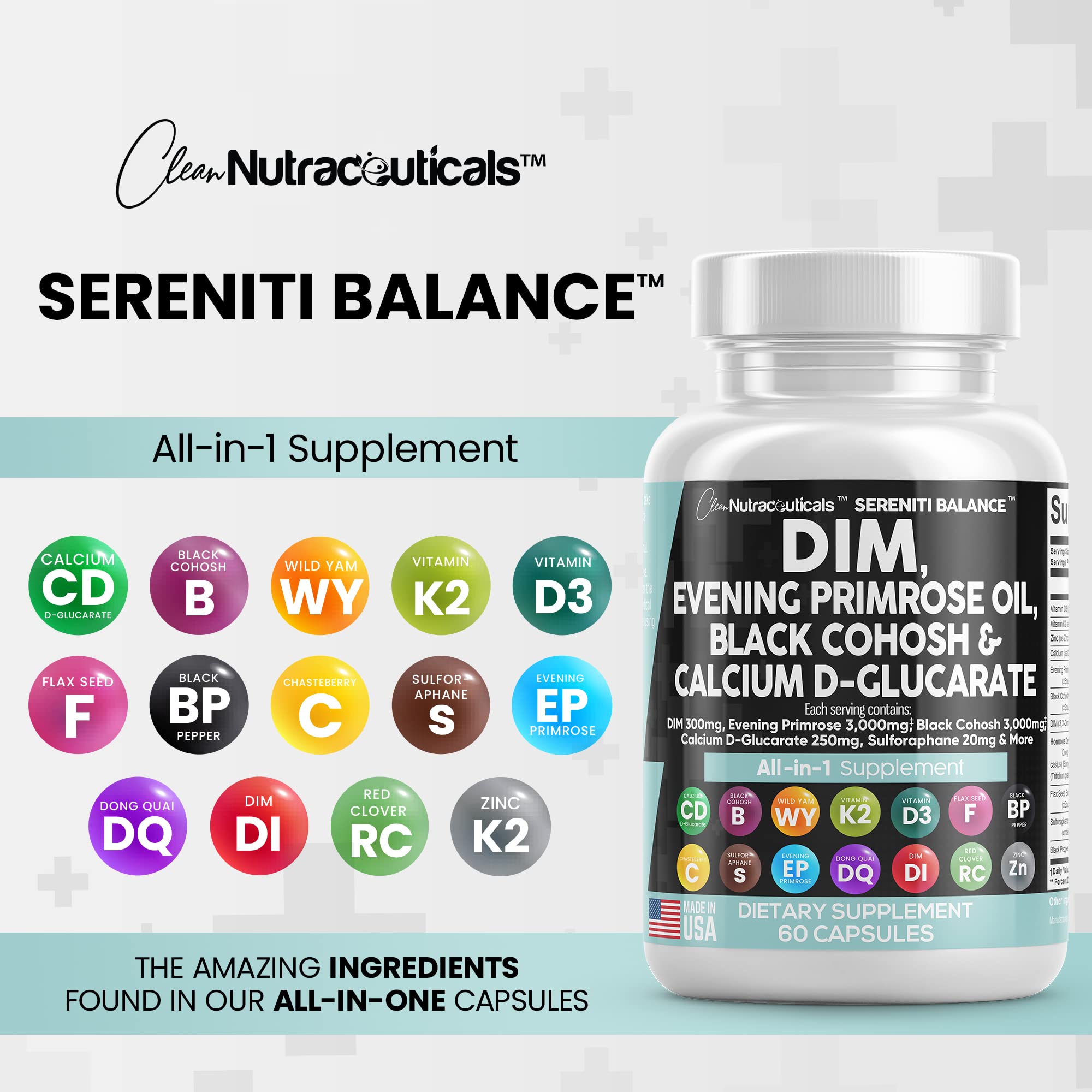 Foto 8 pulgar | Suplemento Clean Nutraceuticals Serenti Balance 60 Cápsulas - Venta Internacional
