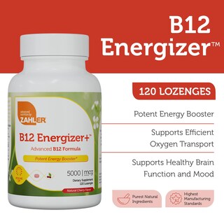 Foto 2 | Suplemento Zahler Energizer+ De Vitamina B12 5000 Mcg 120 Comprimidos - Venta Internacional.