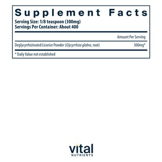 Foto 2 | Suplemento de Extracto de Raíz Regaliz Dgl Vital Nutrients 120 G - Venta Internacional