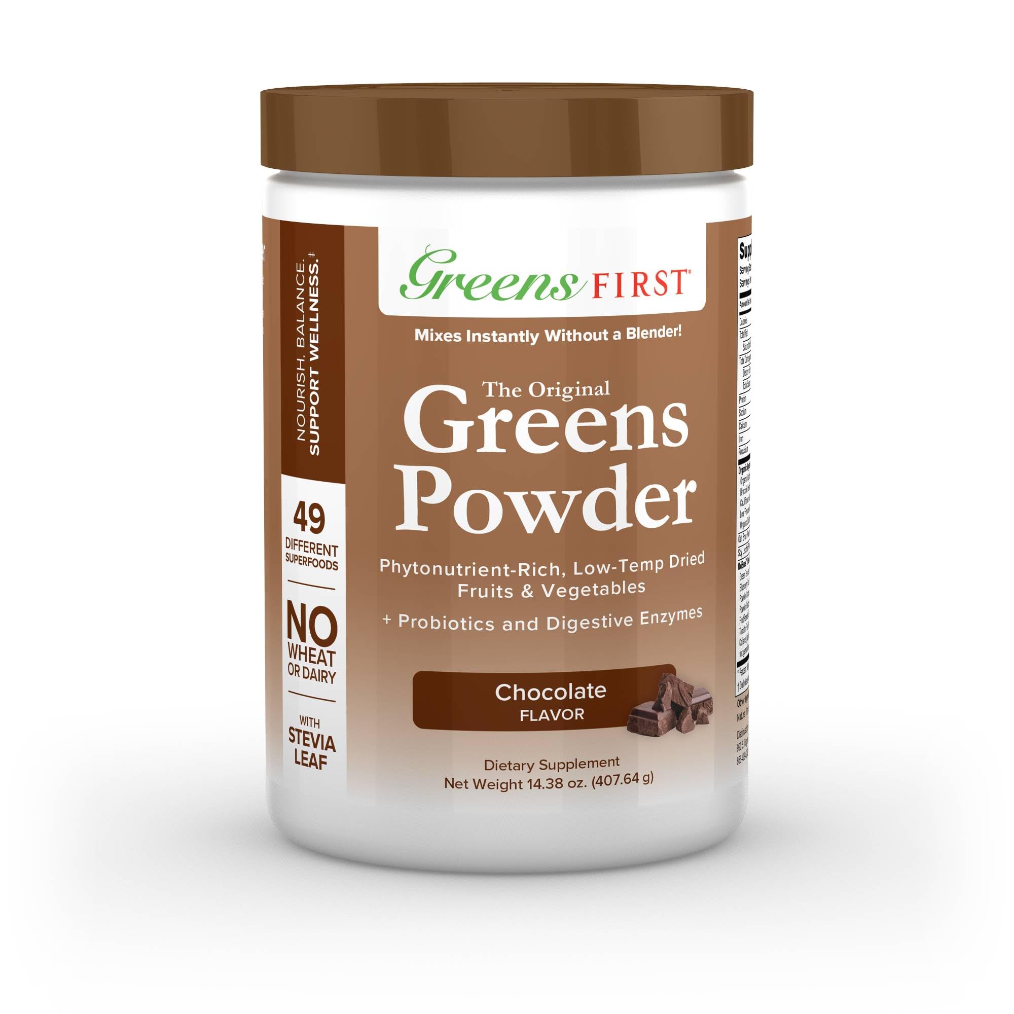 Foto 2 pulgar | Suplemento Greens First Original Greens Chocolate en Polvo 407 g - Venta Internacional