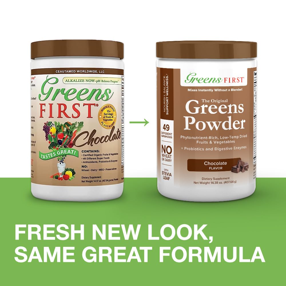 Foto 3 pulgar | Suplemento Greens First Original Greens Chocolate en Polvo 407 g - Venta Internacional