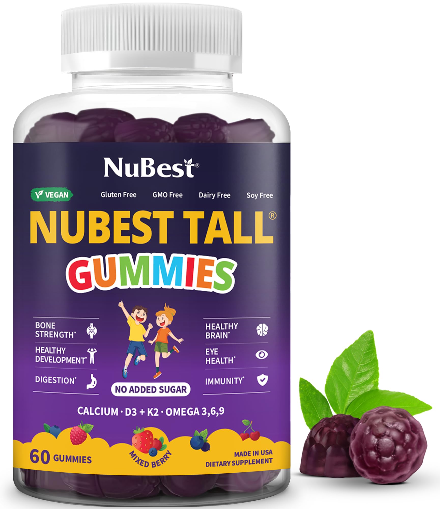 Foto 2 pulgar | Gomitas Multivitamínicas Nubest Tall Para Niños Mayores De 2 Años Y Adolescentes 60 Unidades - Venta Internacional.