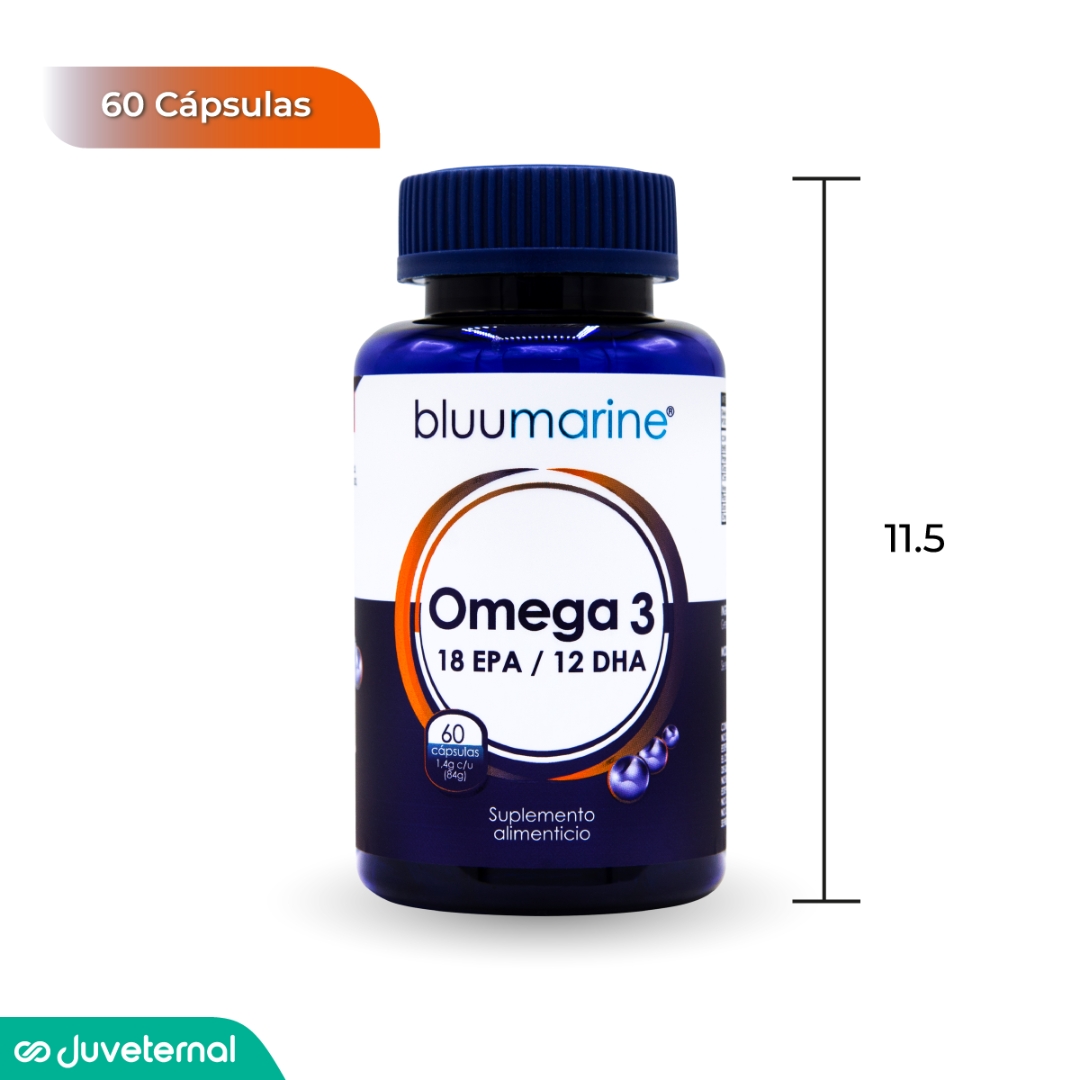 Foto 9 pulgar | Bluumarine Omega 3 Con 18% Epa Y 12% Dha, Suplemento Alimenticio, 60 Cápsulas, Apoyo Cardiovascular, Cerebral Y Ocular