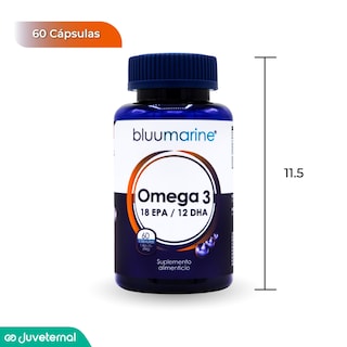 Foto 8 | Bluumarine Omega 3 Con 18% Epa Y 12% Dha, Suplemento Alimenticio, 60 Cápsulas, Apoyo Cardiovascular, Cerebral Y Ocular