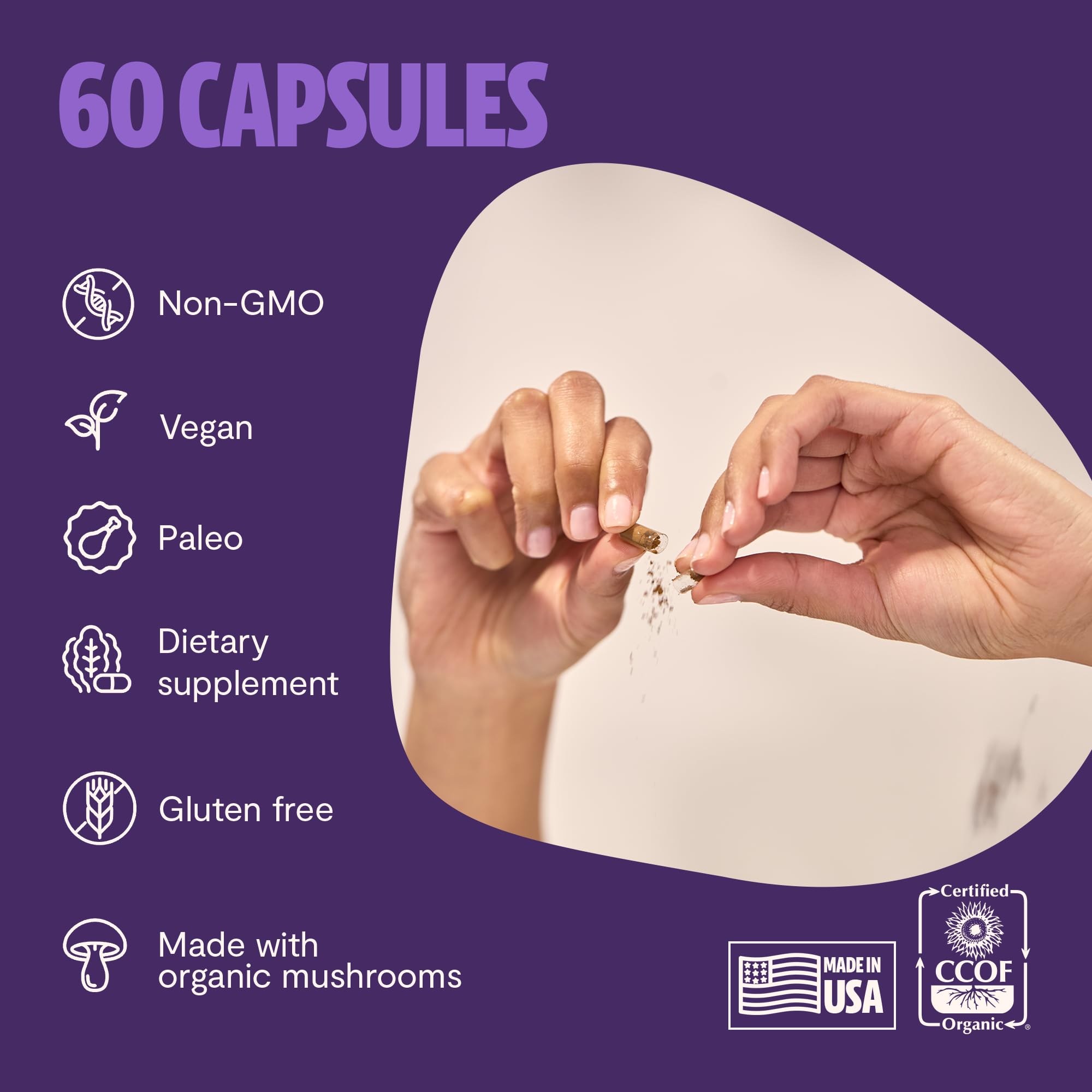 Foto 7 pulgar | Suplemento Freshcap Lions Mane De 14.000 Mg Para Memory 60 Cápsulas - Venta Internacional.