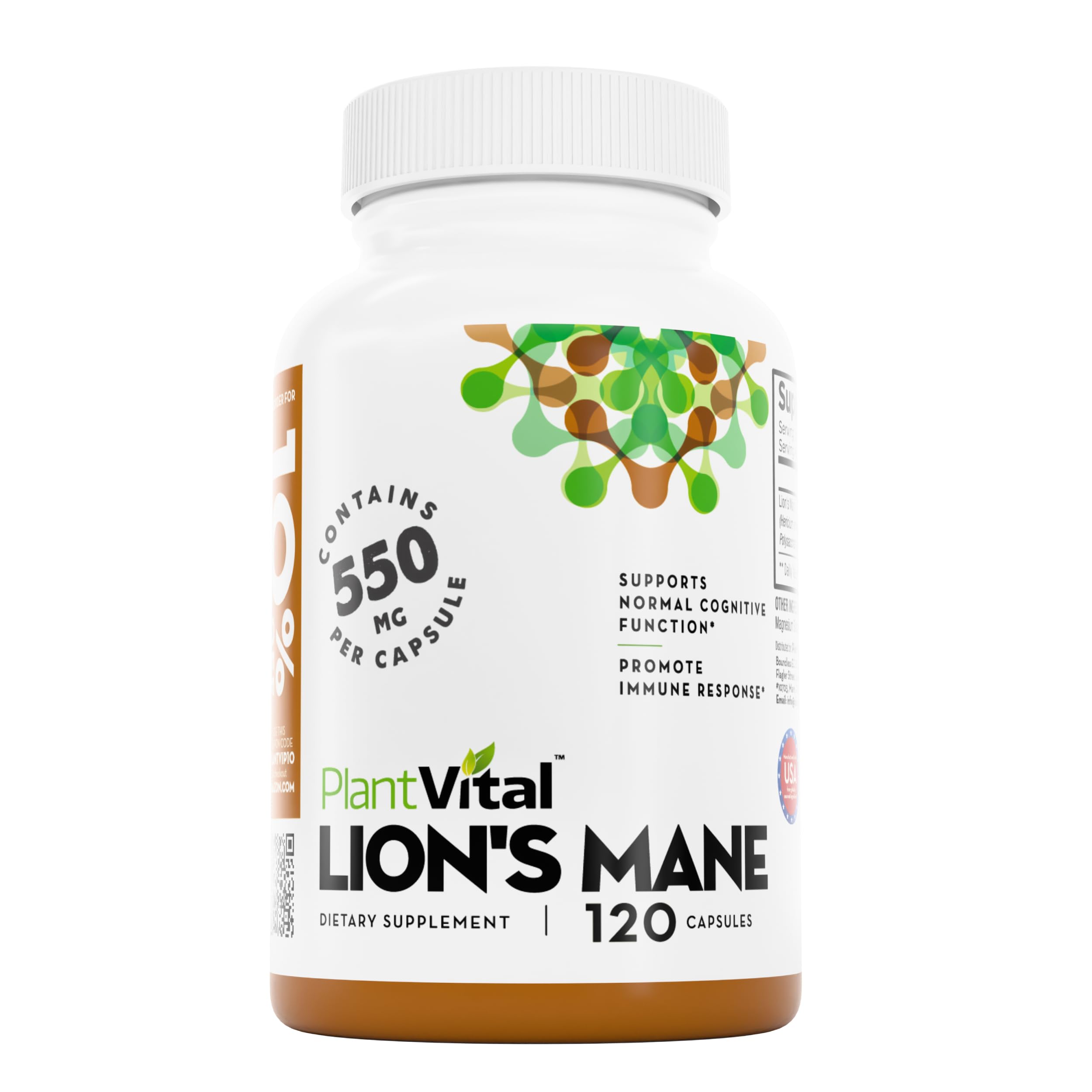 Foto 2 pulgar | Suplemento Plantvital Lion's Mane Mushroom, 1000 Mg, 120 Cápsulas - Venta Internacional.