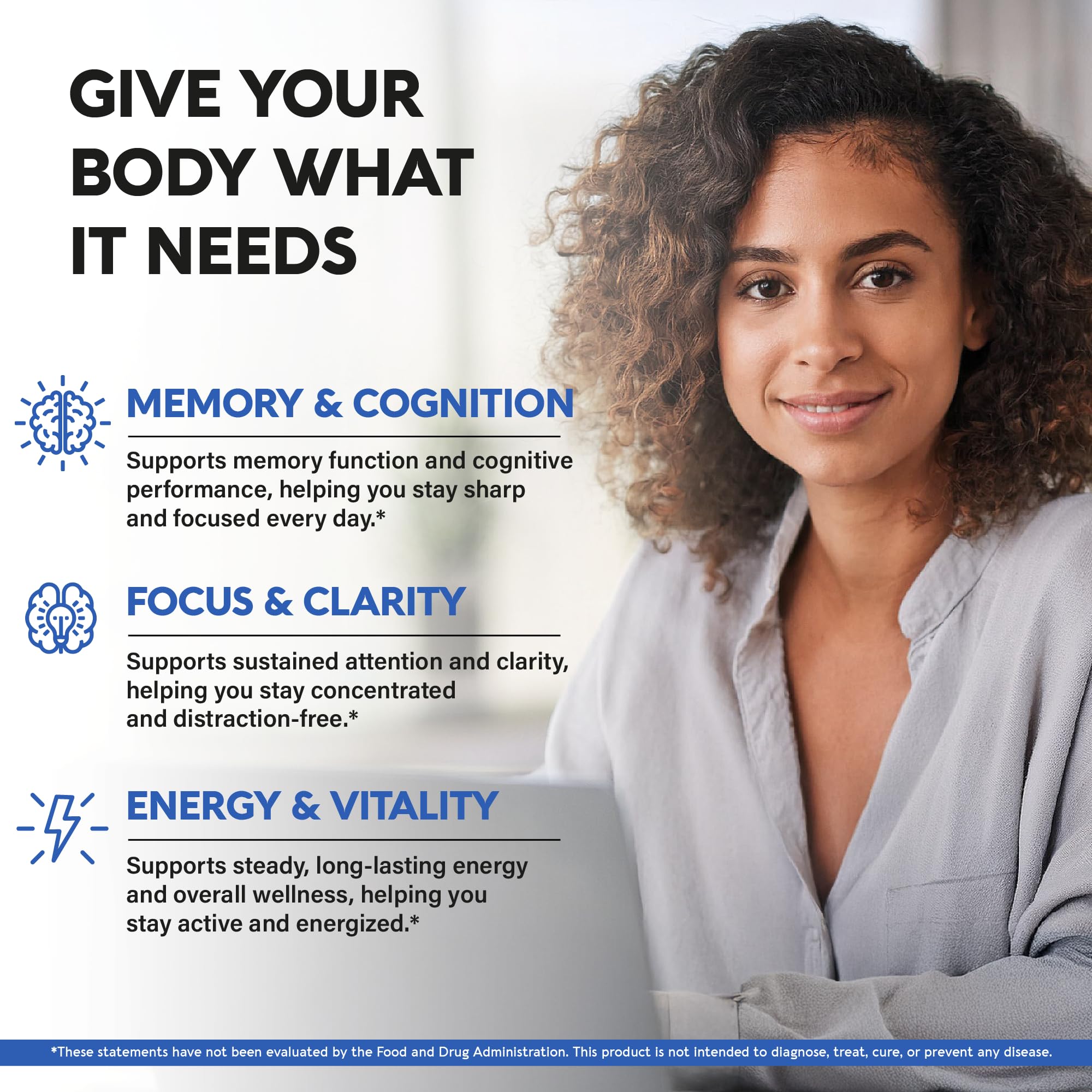 Foto 3 pulgar | Suplemento Nutraharmony Brain Memory Focus 750 Mg 60 Cápsulas - Venta Internacional.
