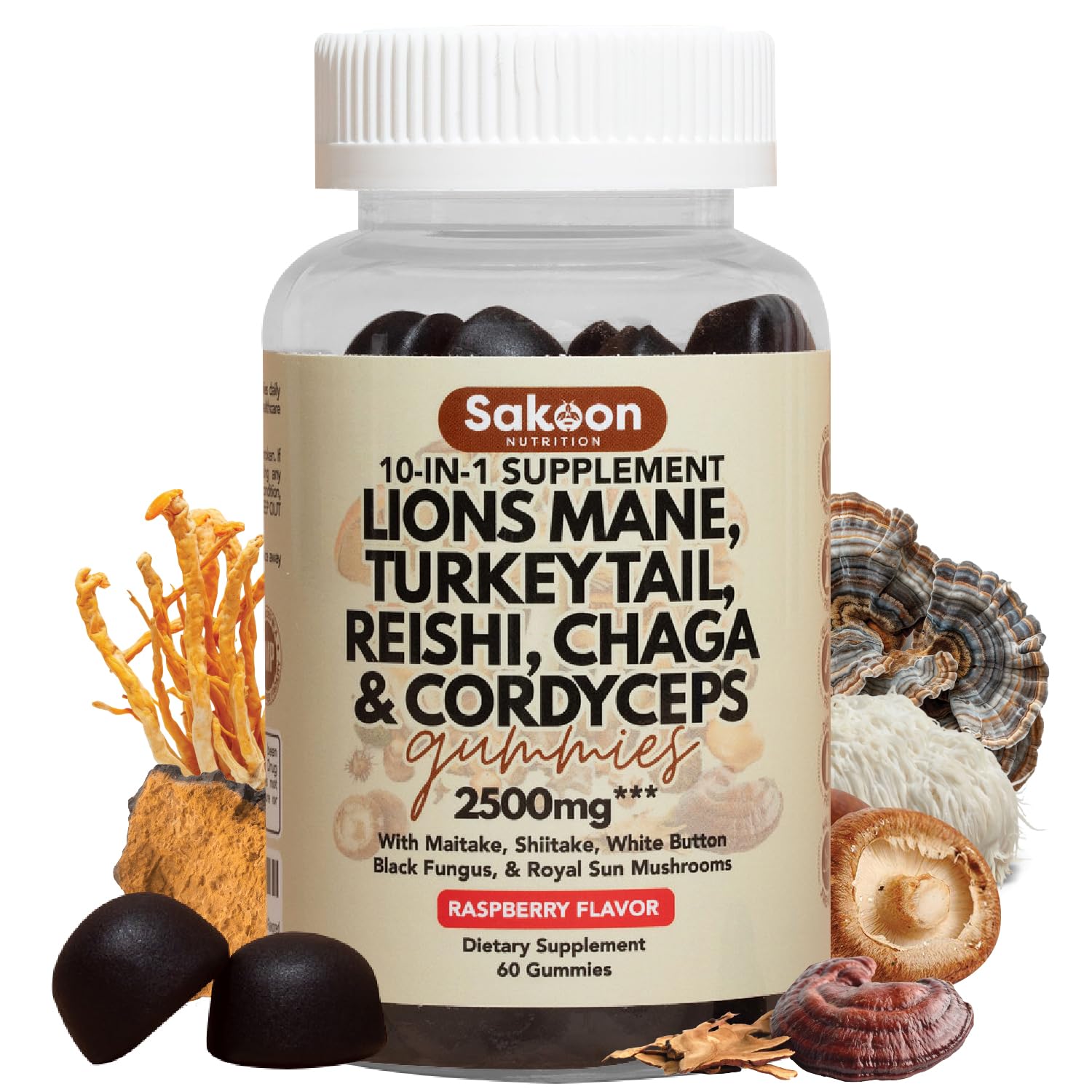 Foto 1 | Suplemento: Gomitas De Hongos Lions Mane, 2500 Mg, De Sakoon Nutrition - Venta Internacional.