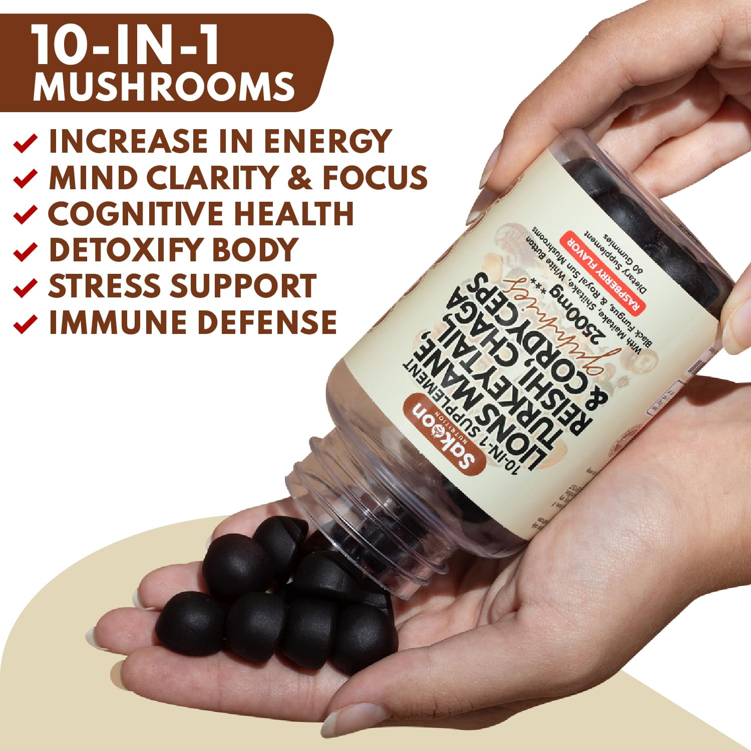 Foto 6 pulgar | Suplemento: Gomitas De Hongos Lions Mane, 2500 Mg, De Sakoon Nutrition - Venta Internacional.