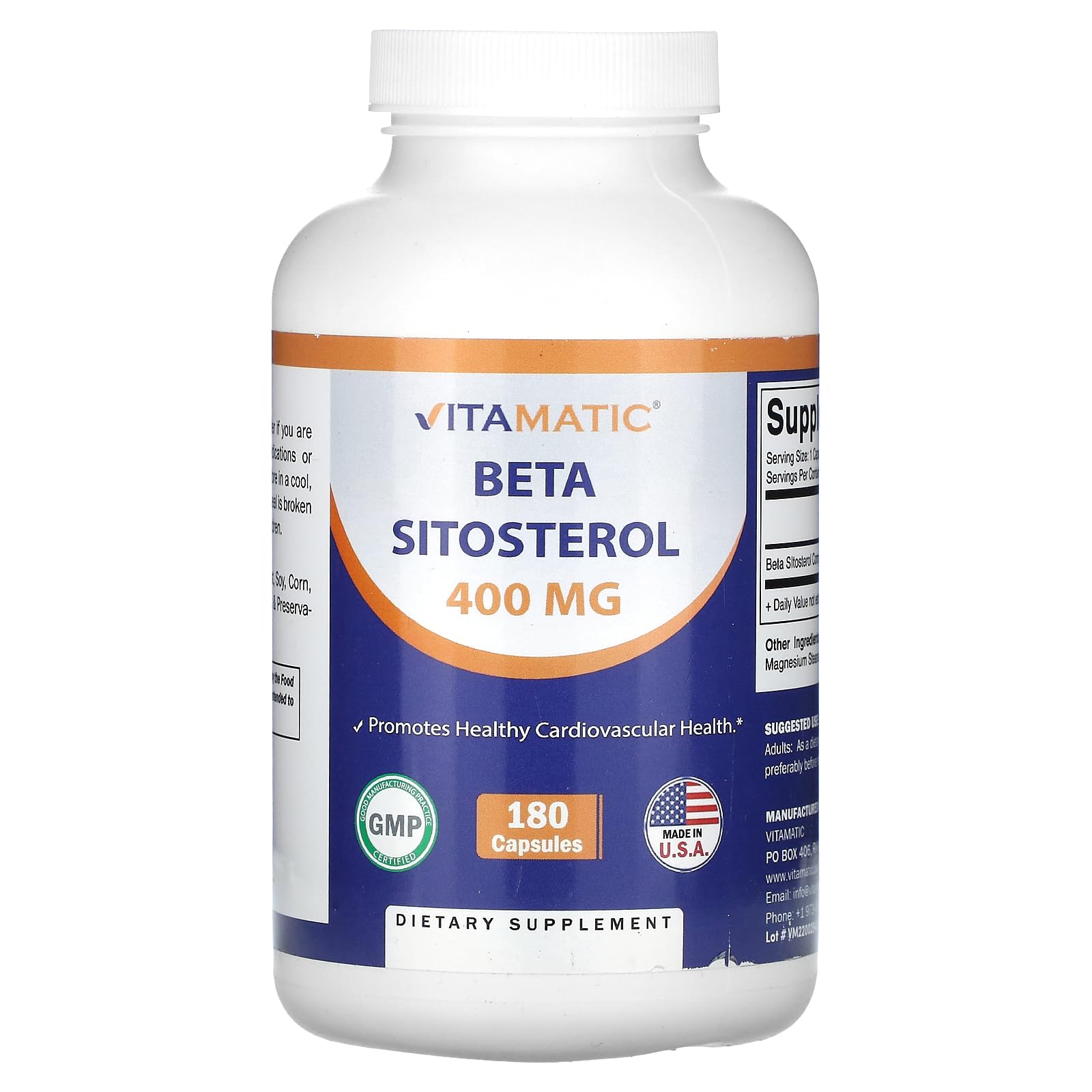 Foto 1 | Suplemento Vitamático Beta Sitosterol 400 Mg 180 Cápsulas - Venta Internacional