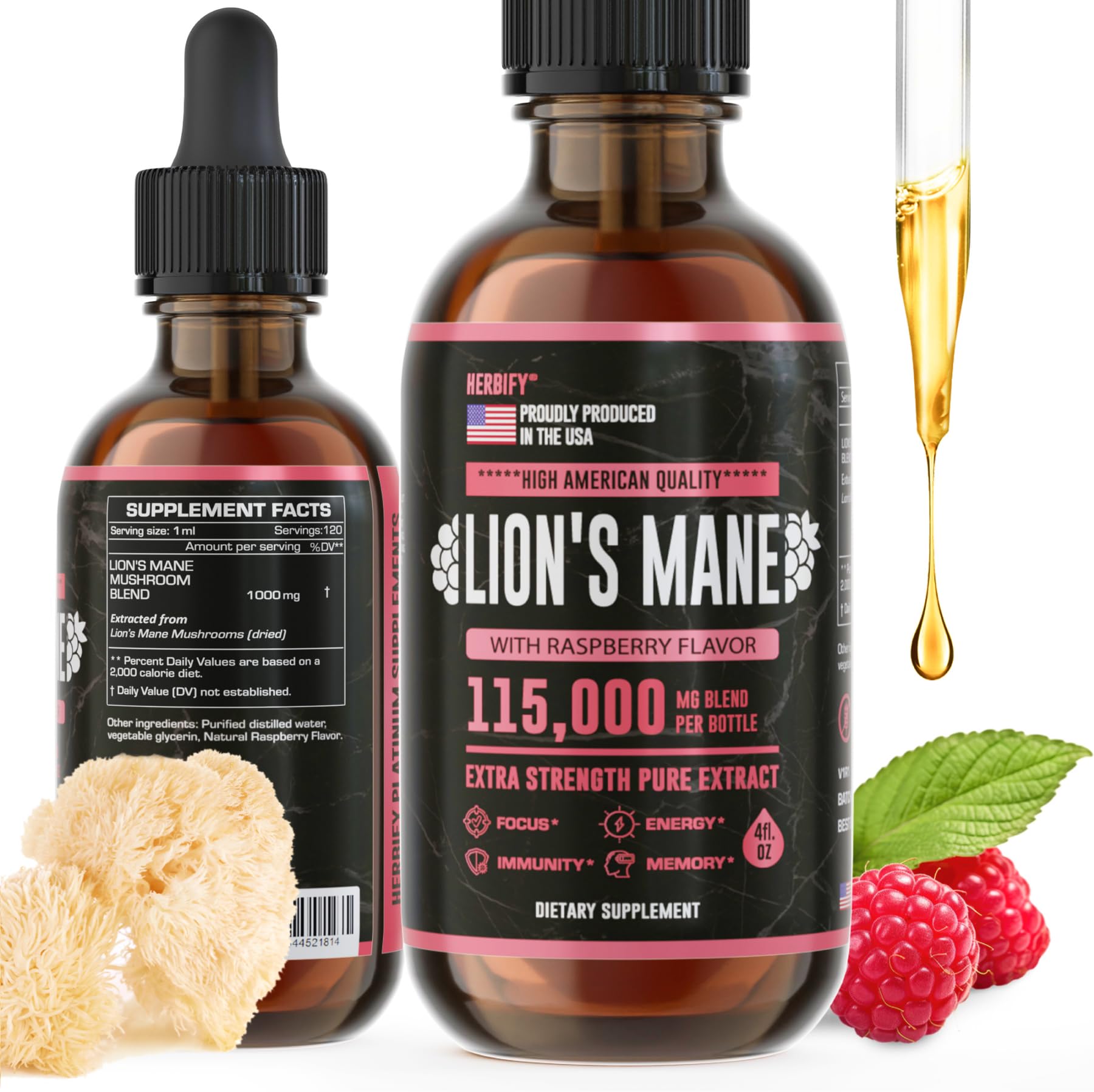 Foto 1 | Suplemento De Tintura De Melena De León, 120 Ml, Memory Focus Immune - Venta Internacional.