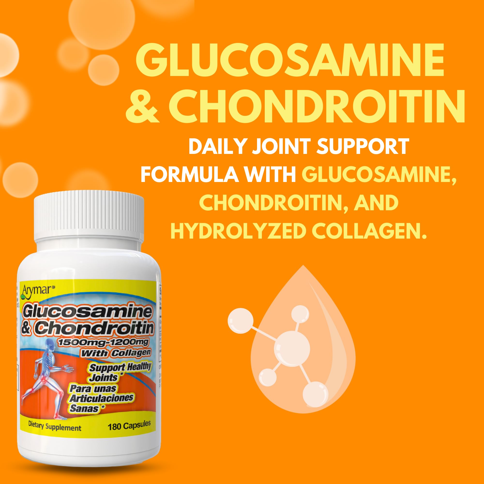 Foto 6 pulgar | Suplemento Arymar de Glucosamina y Condroitina con Colágeno 180 Cápsulas - Venta Internacional