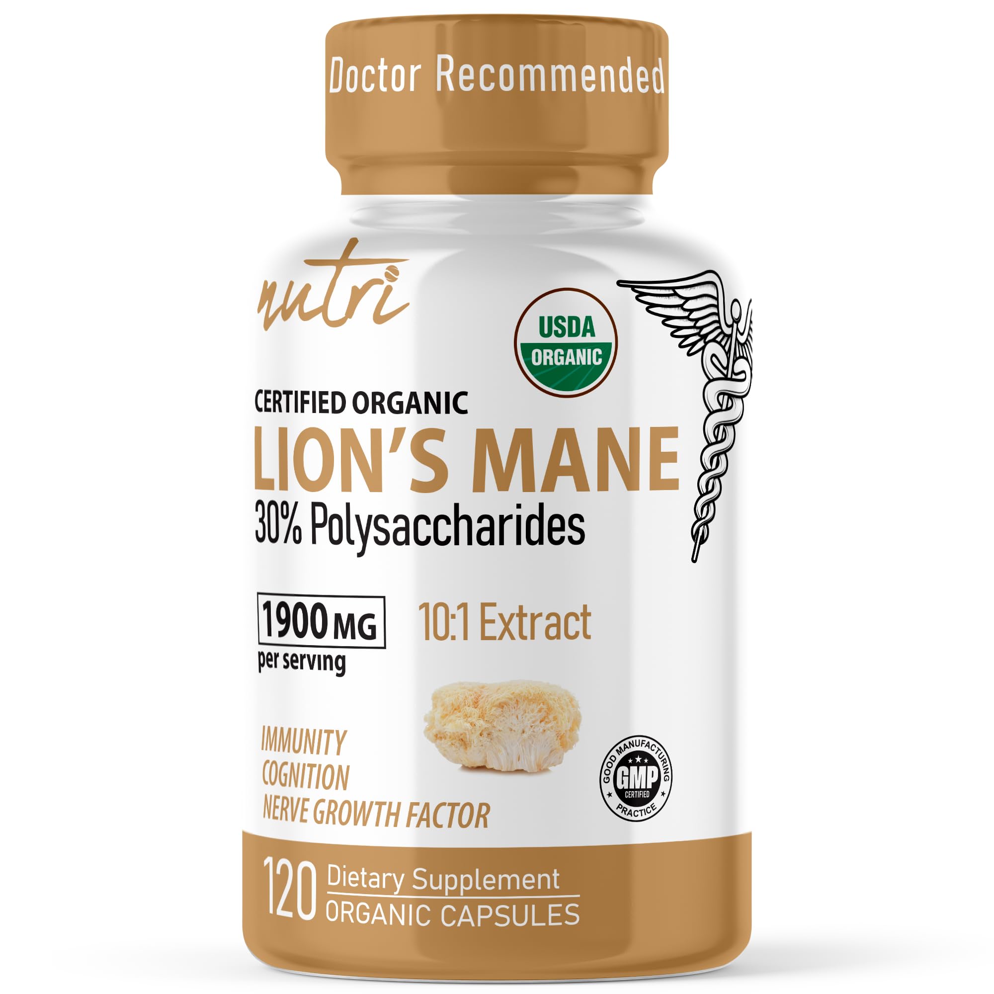 Foto 2 pulgar | Suplemento Nutri Organic Lions Mane De Nature's Fusions 1900 Mg - Venta Internacional.