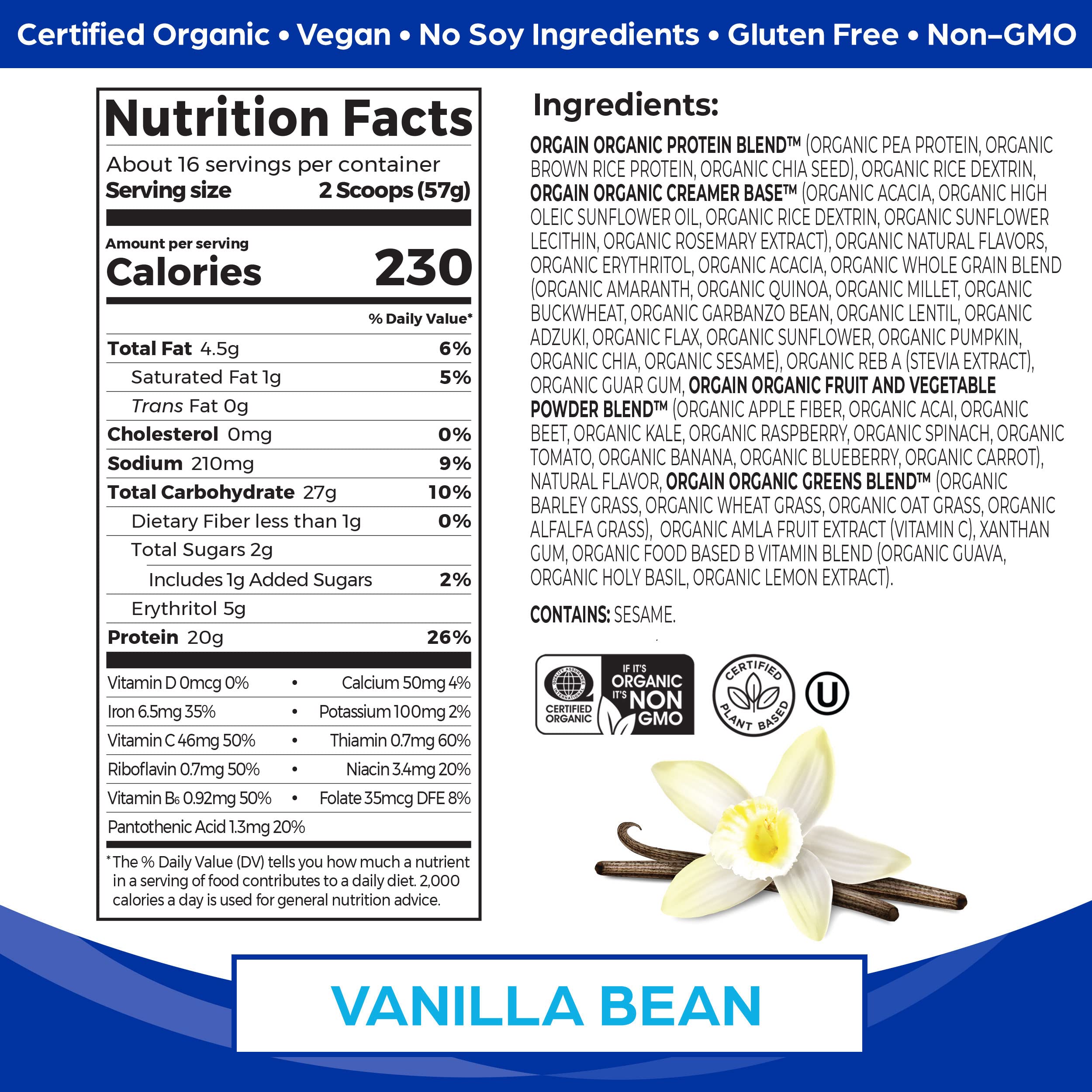 Foto 2 | Proteína En Polvo Sustitutiva De Comidas Orgain Organic 910 G - Venta Internacional.